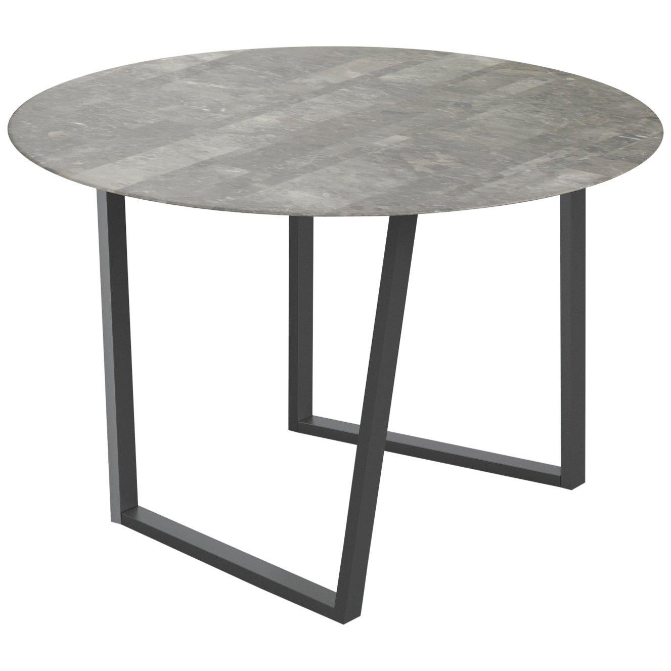 For Sale: Gray (Gris du Marais) Salvatori Round Dritto Dining Table by Piero Lissoni