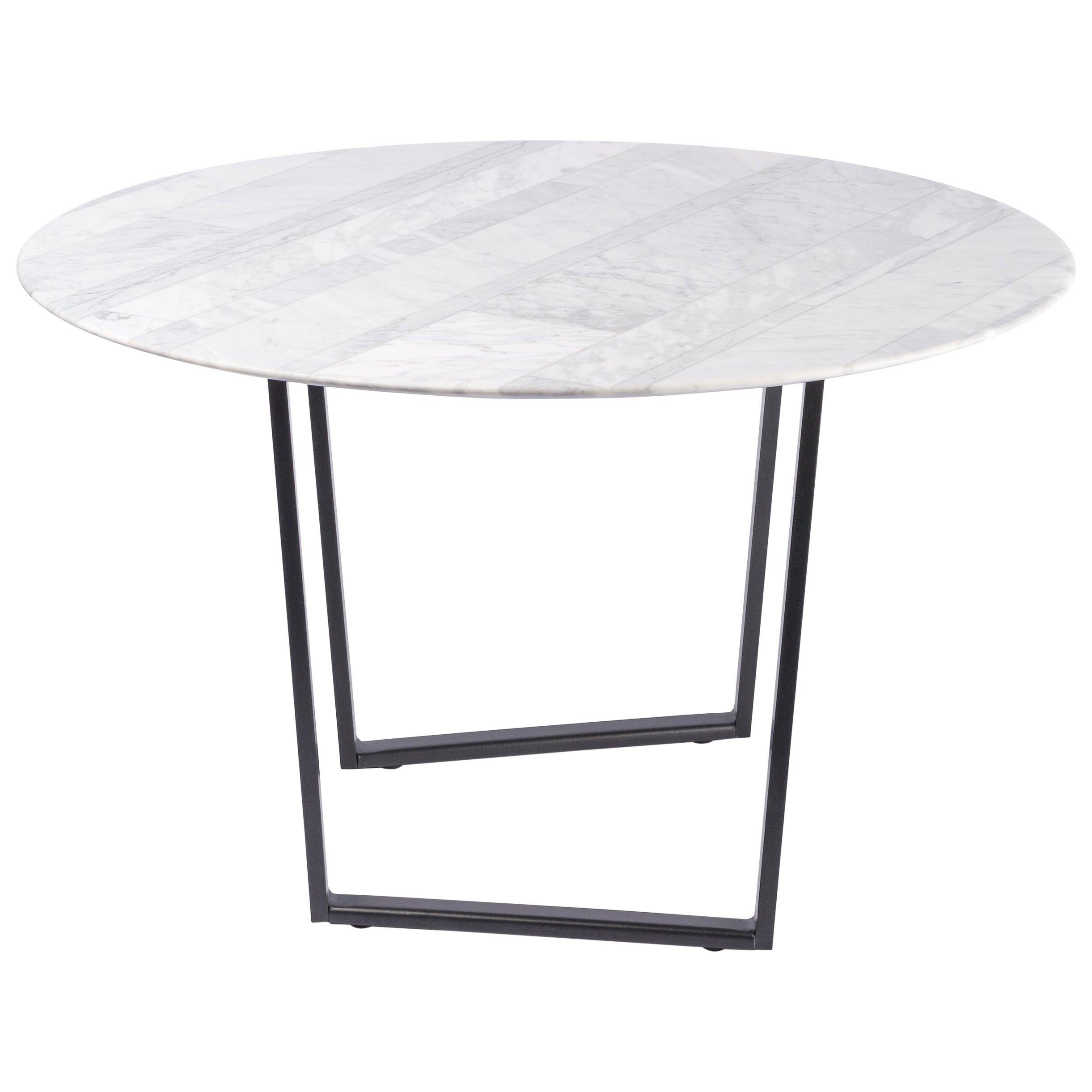 For Sale: White (Bianco Carrara) Salvatori Round Dritto Side Table by Piero Lissoni 2
