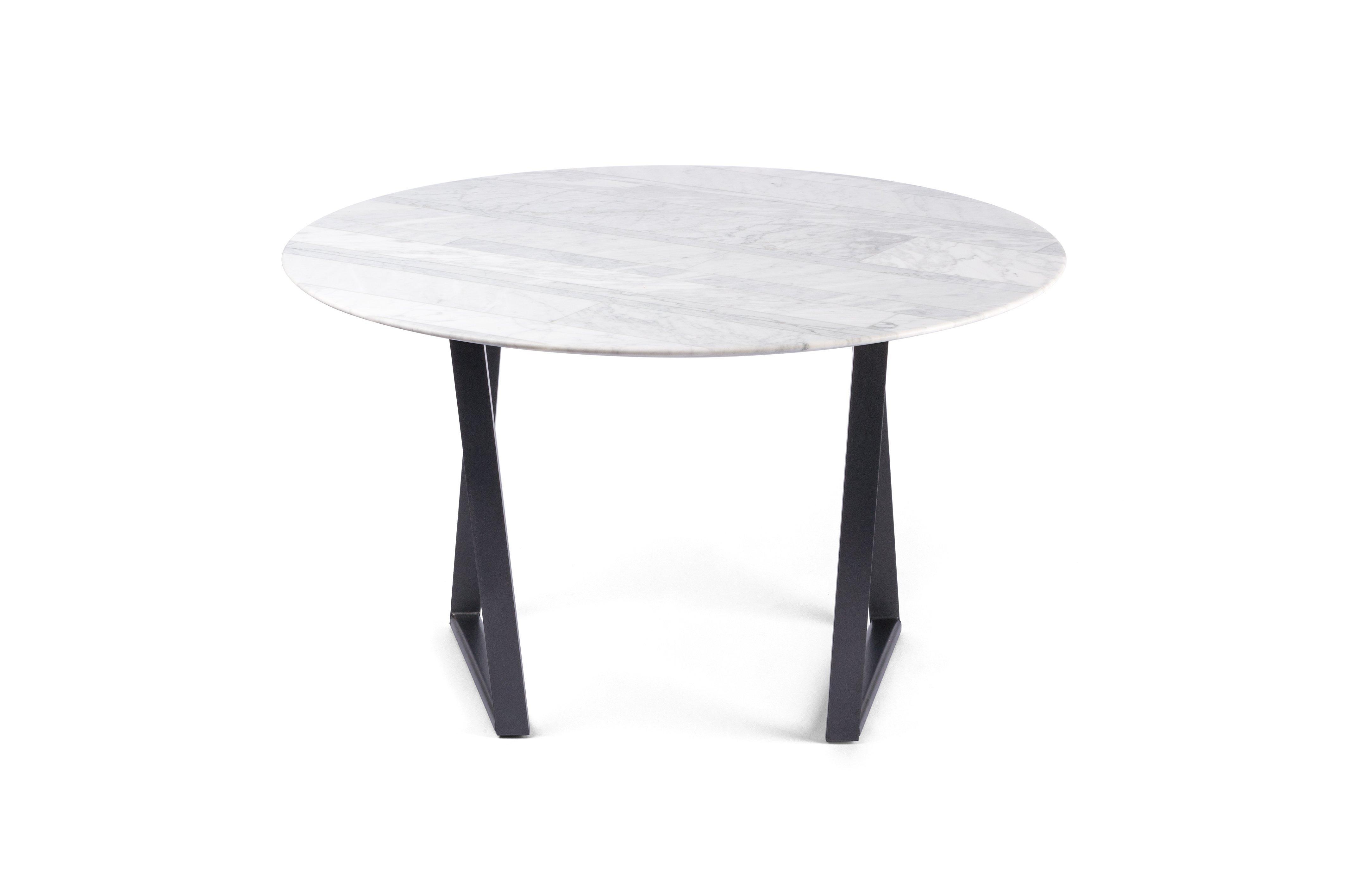 For Sale: White (Bianco Carrara) Salvatori Round Dritto Side Table by Piero Lissoni 3