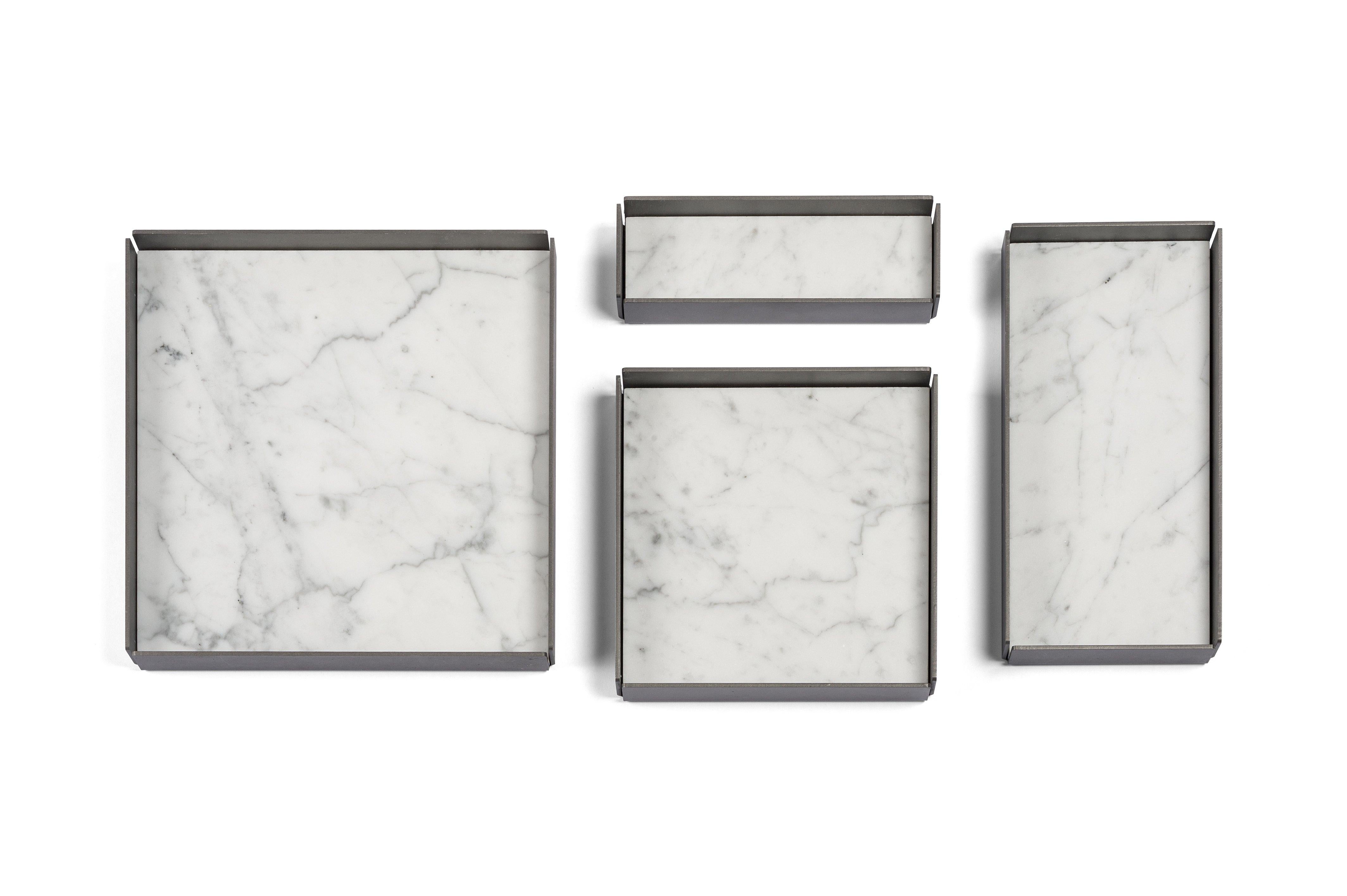 For Sale: White (Bianco Carrara) Salvatori Set of Fontane Bianche Modular Trays by Elisa Ossino 4