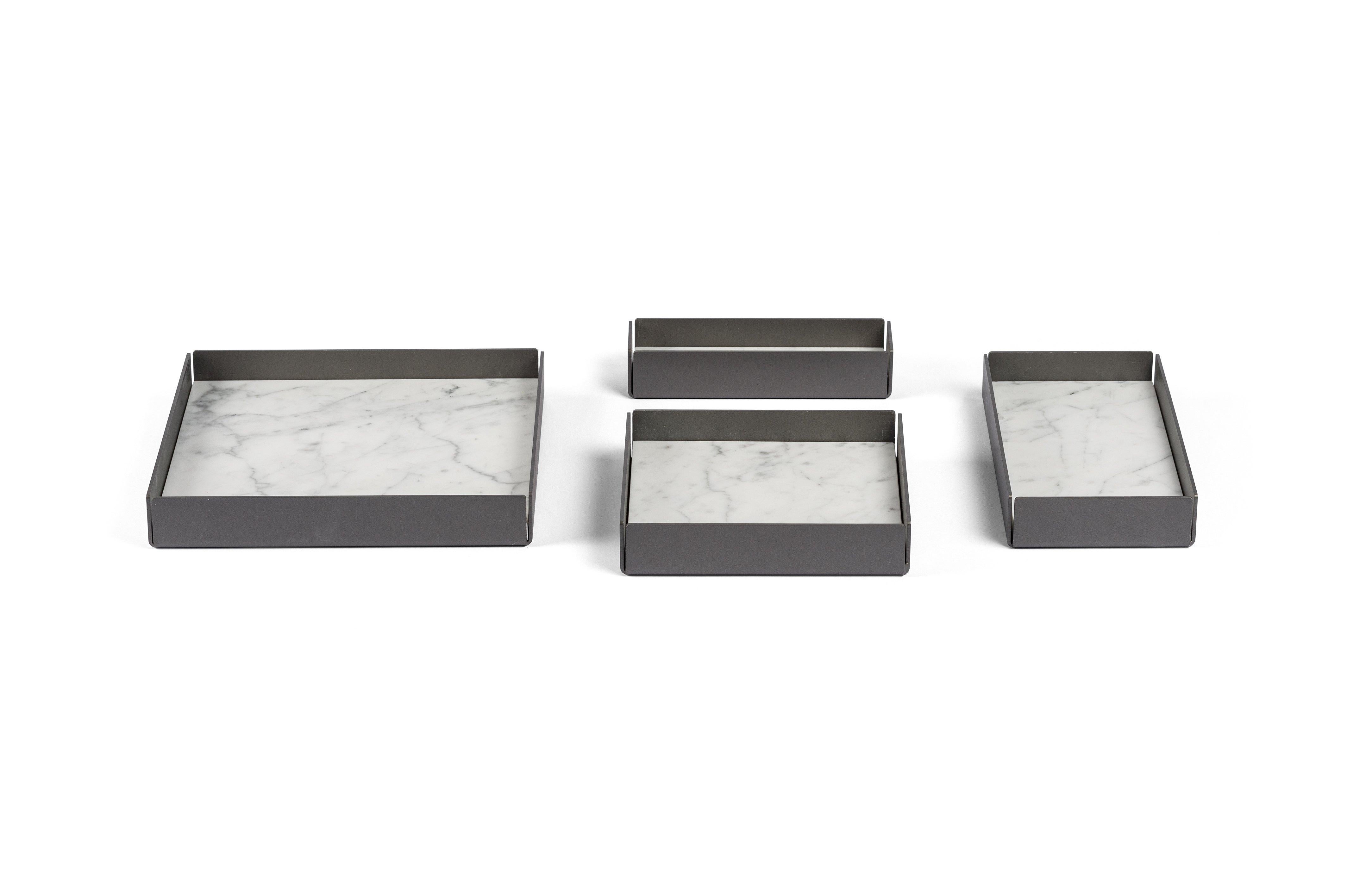 For Sale: White (Bianco Carrara) Salvatori Set of Fontane Bianche Modular Trays by Elisa Ossino 8