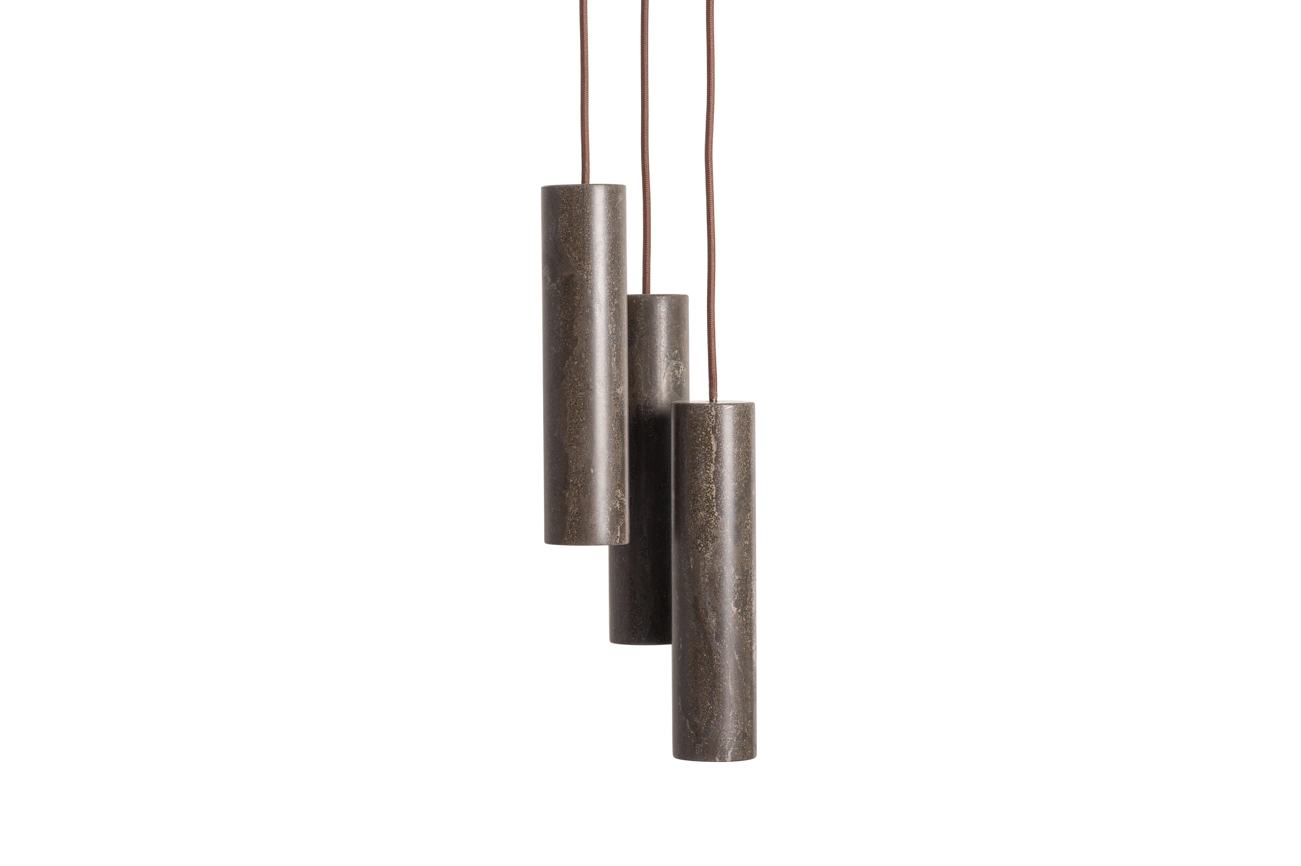 For Sale: Brown (Pietra d'Avola) Salvatori Silo Single Pendant Light by David Lopez Quincoces 3