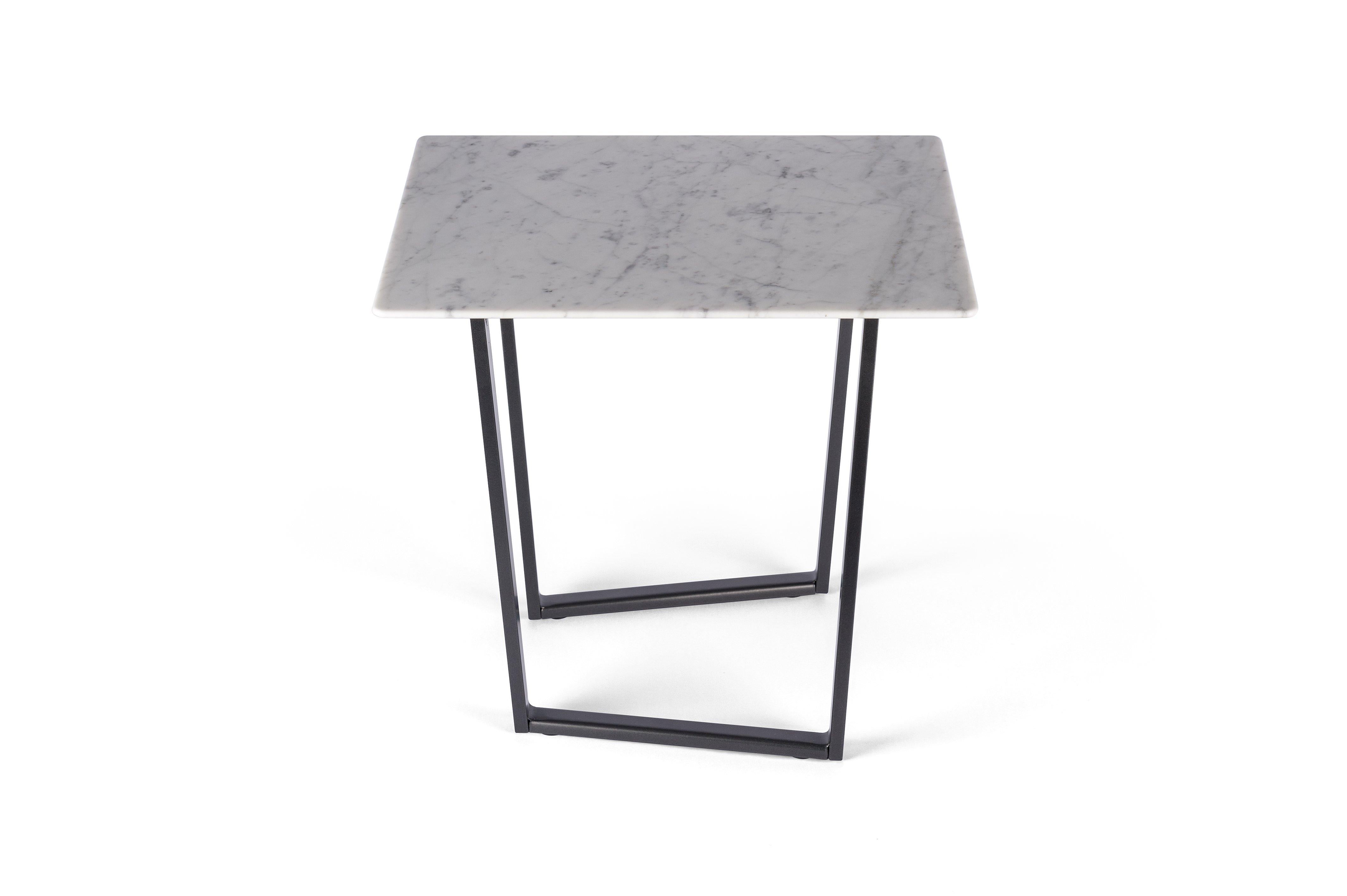 For Sale: White (Bianco Carrara) Salvatori Small Square Dritto Side Table by Piero Lissoni 2