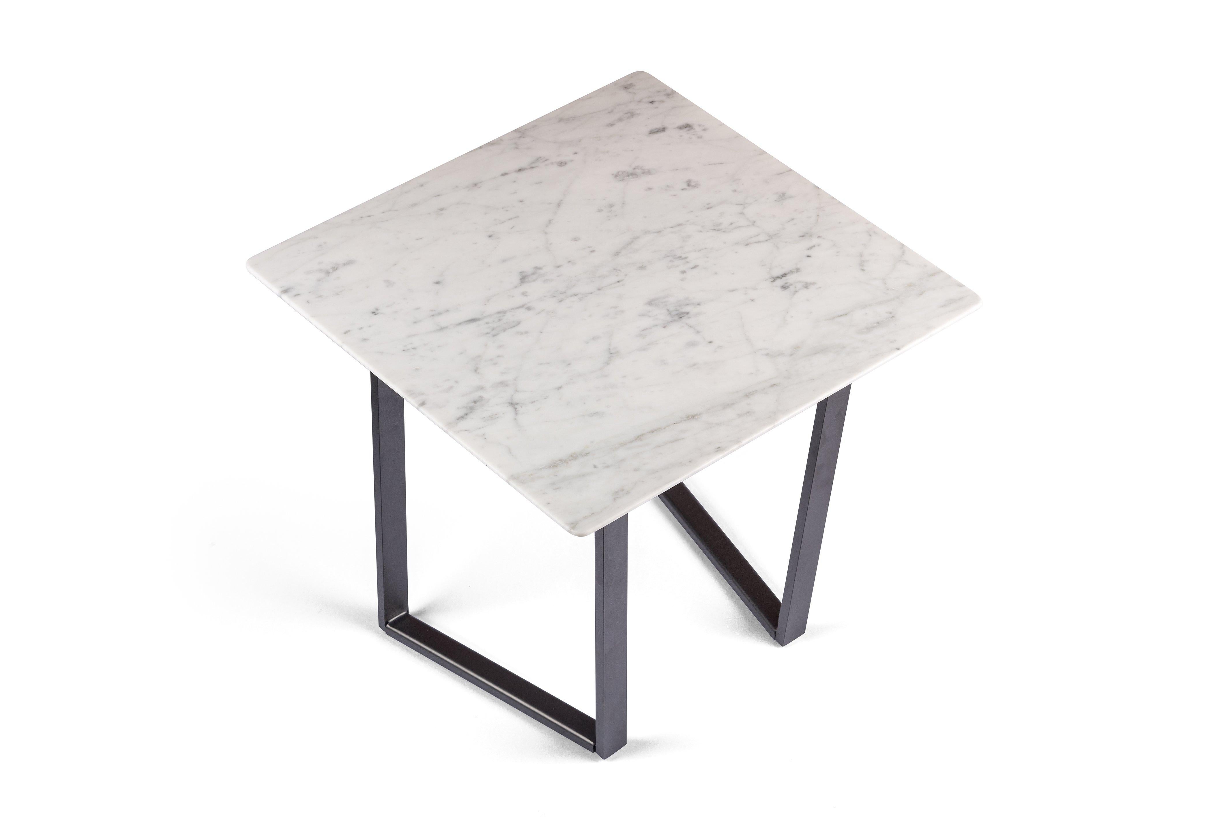 For Sale: White (Bianco Carrara) Salvatori Small Square Dritto Side Table by Piero Lissoni 3