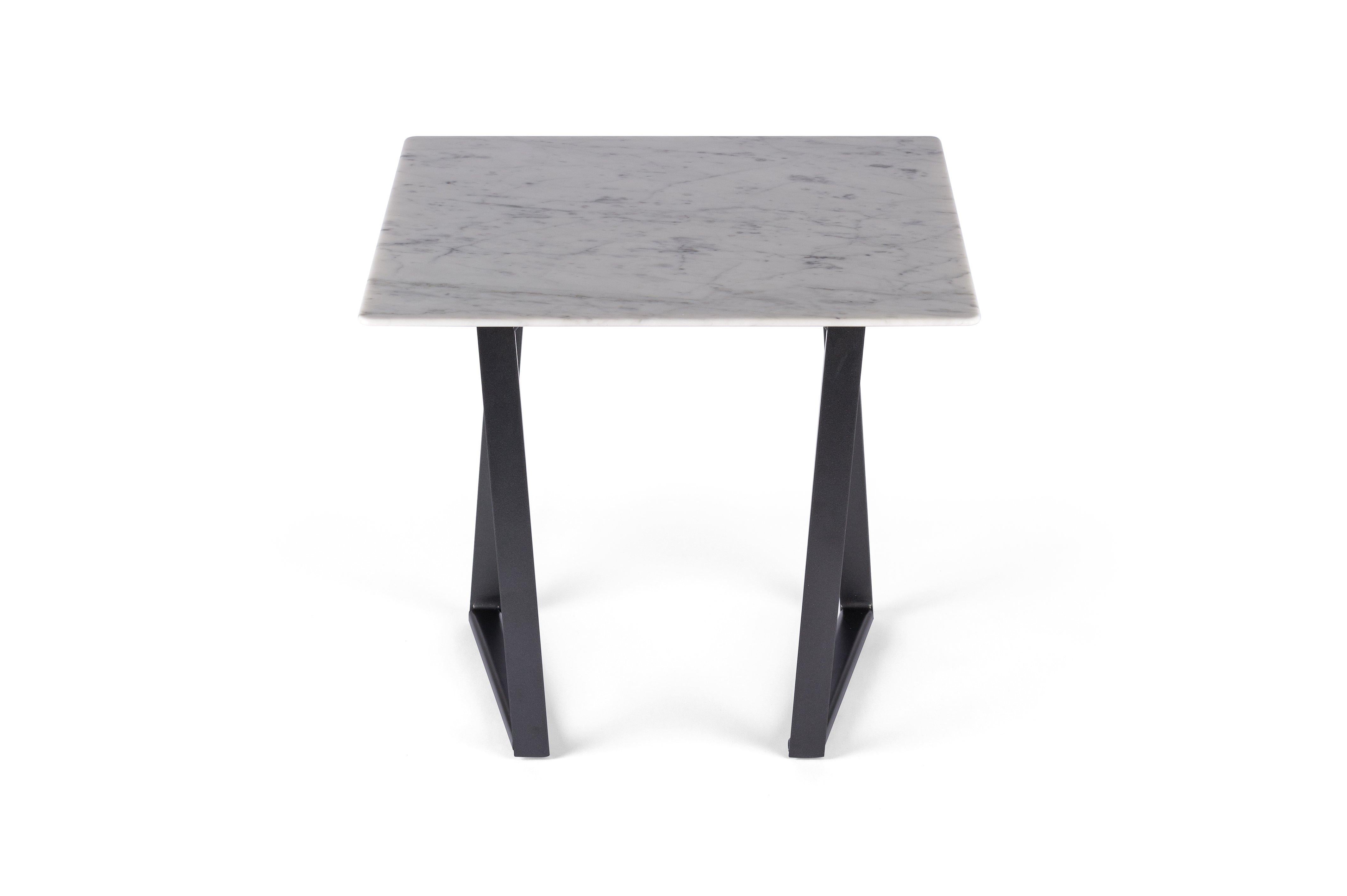 For Sale: White (Bianco Carrara) Salvatori Small Square Dritto Side Table by Piero Lissoni 4