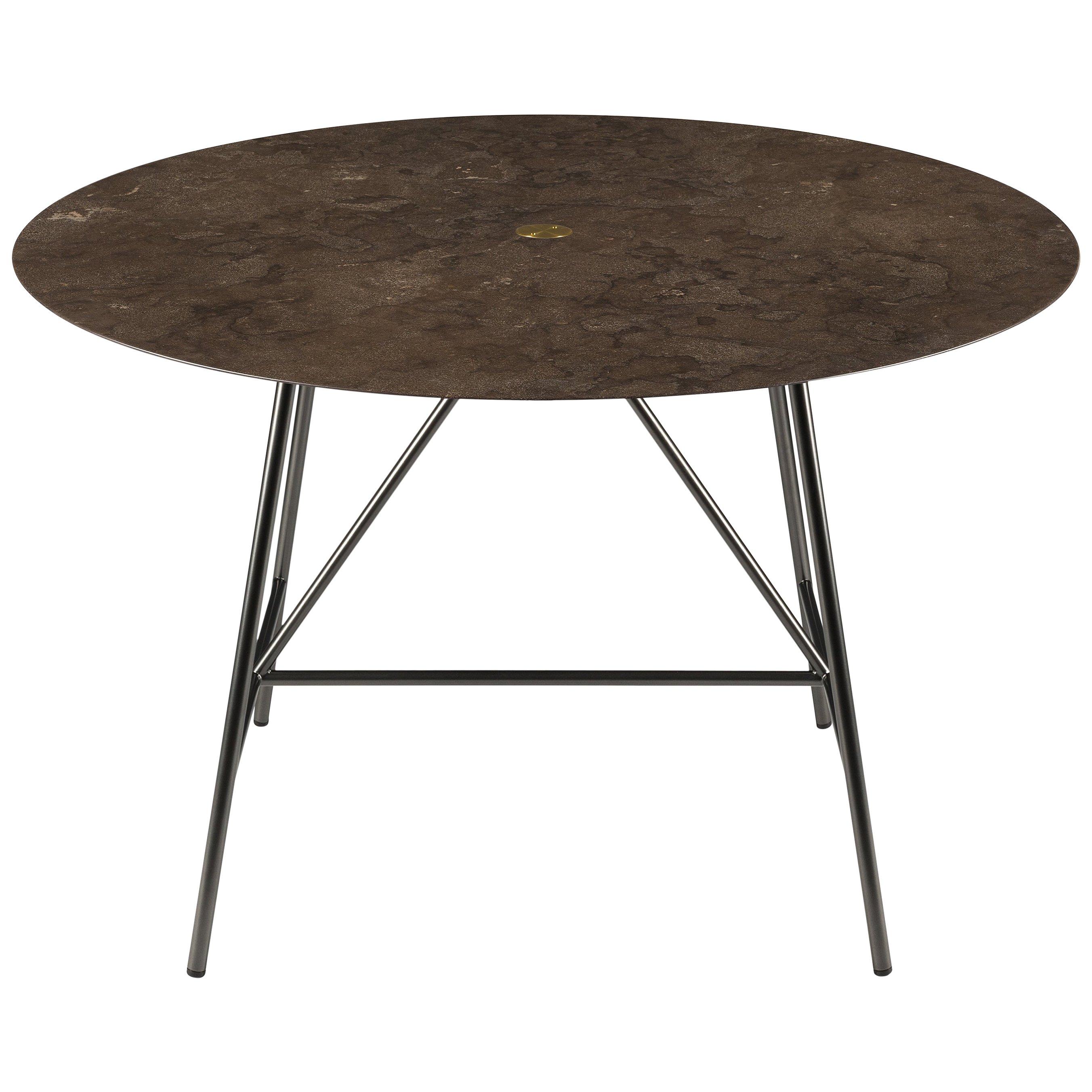 For Sale: Brown (Pietra d'Avola) Salvatori Small W Round Dining Table