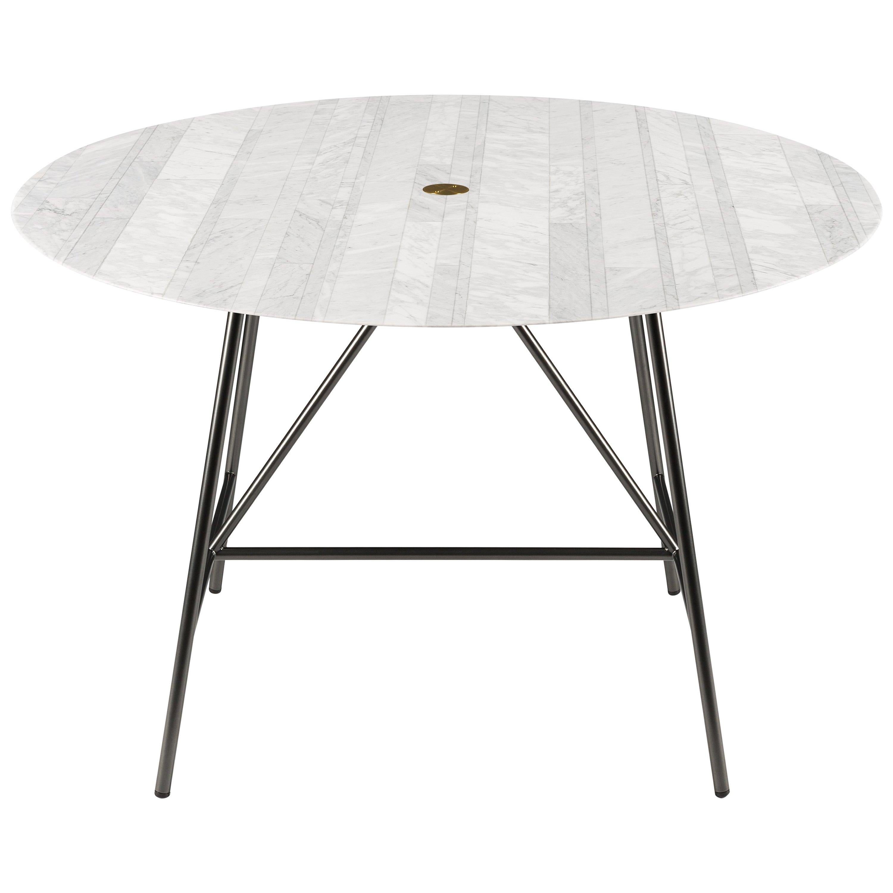 For Sale: White (Bianco Carrara) Salvatori Small W Round Dining Table