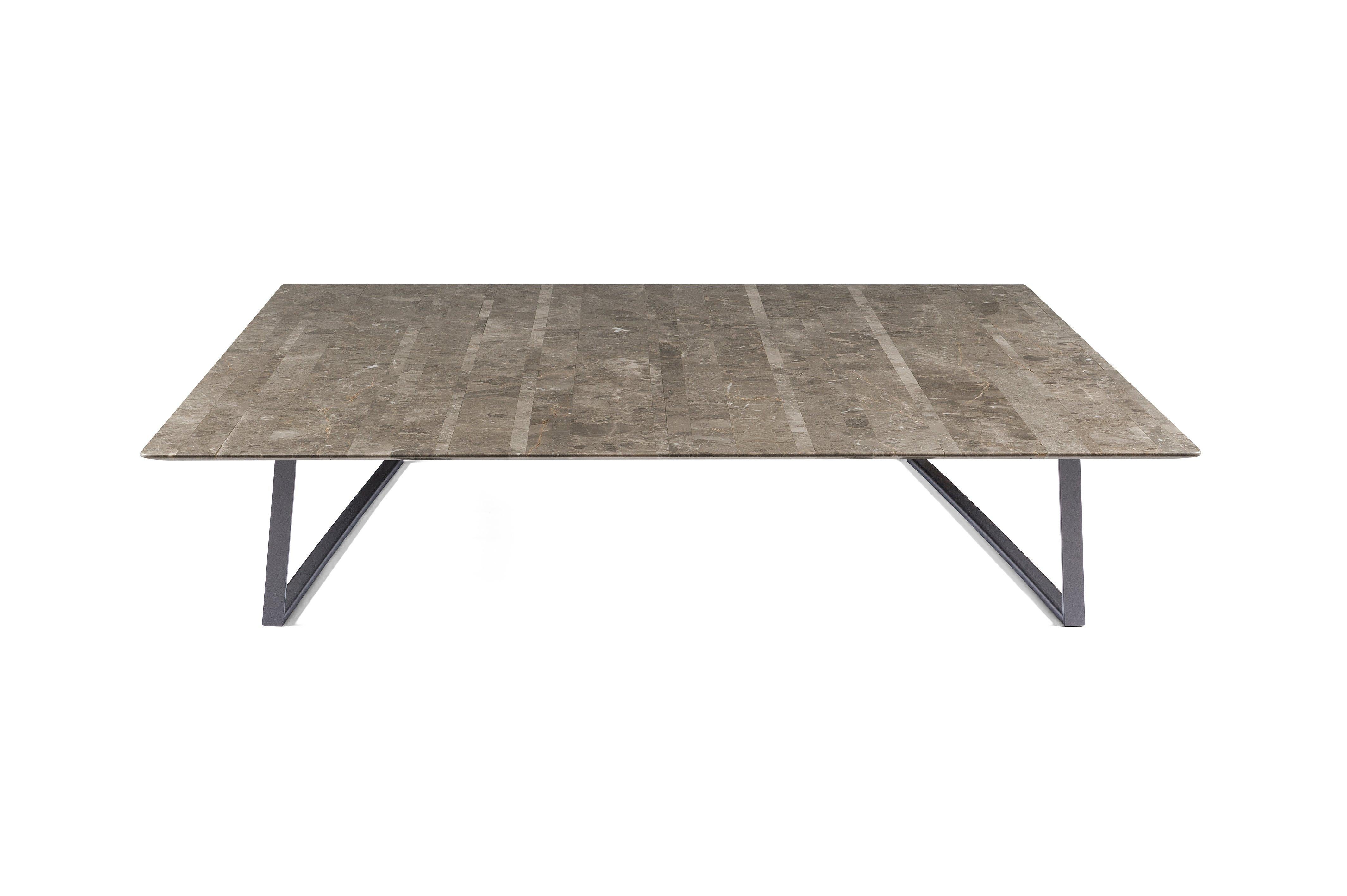 For Sale: Gray (Gris du Marais) Salvatori Square Dritto Coffee Table by Piero Lissoni 3
