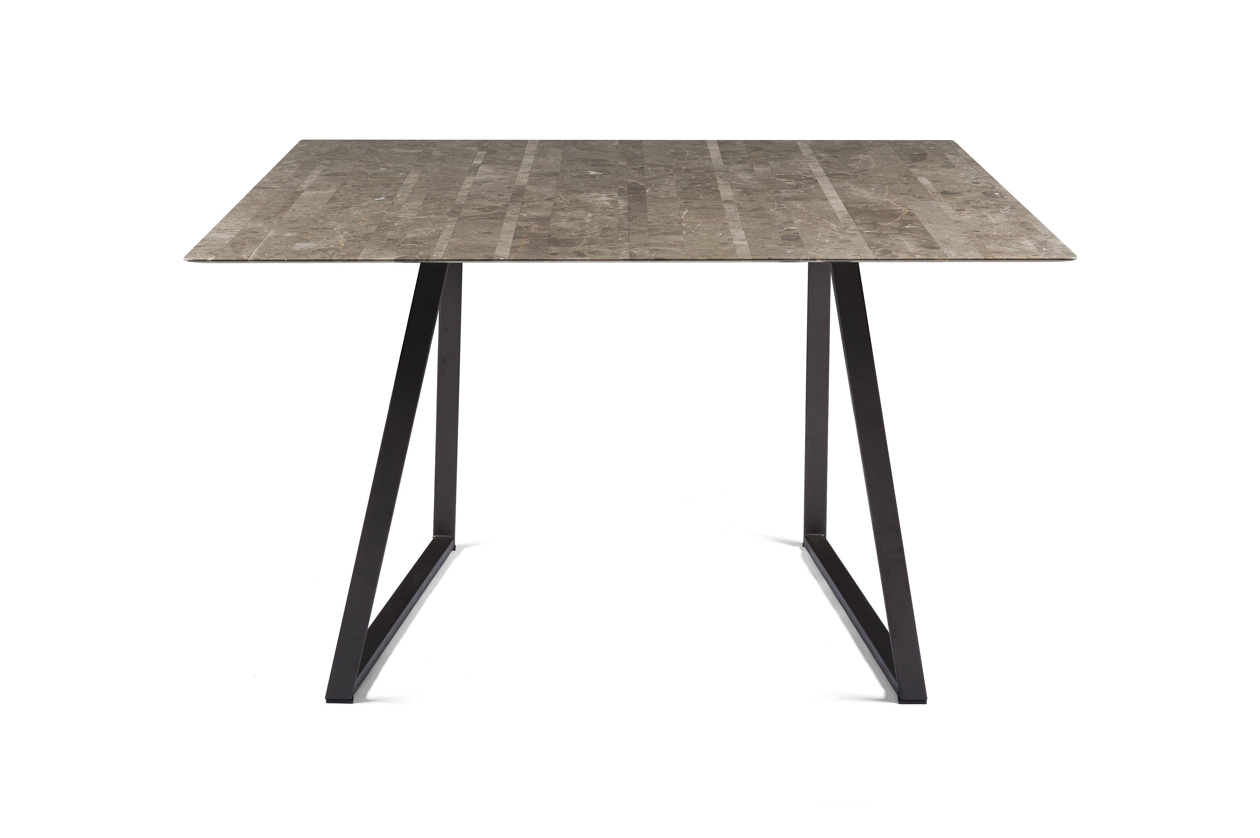 For Sale: Gray (Gris du Marais) Salvatori Square Dritto Dining Table by Piero Lissoni 4