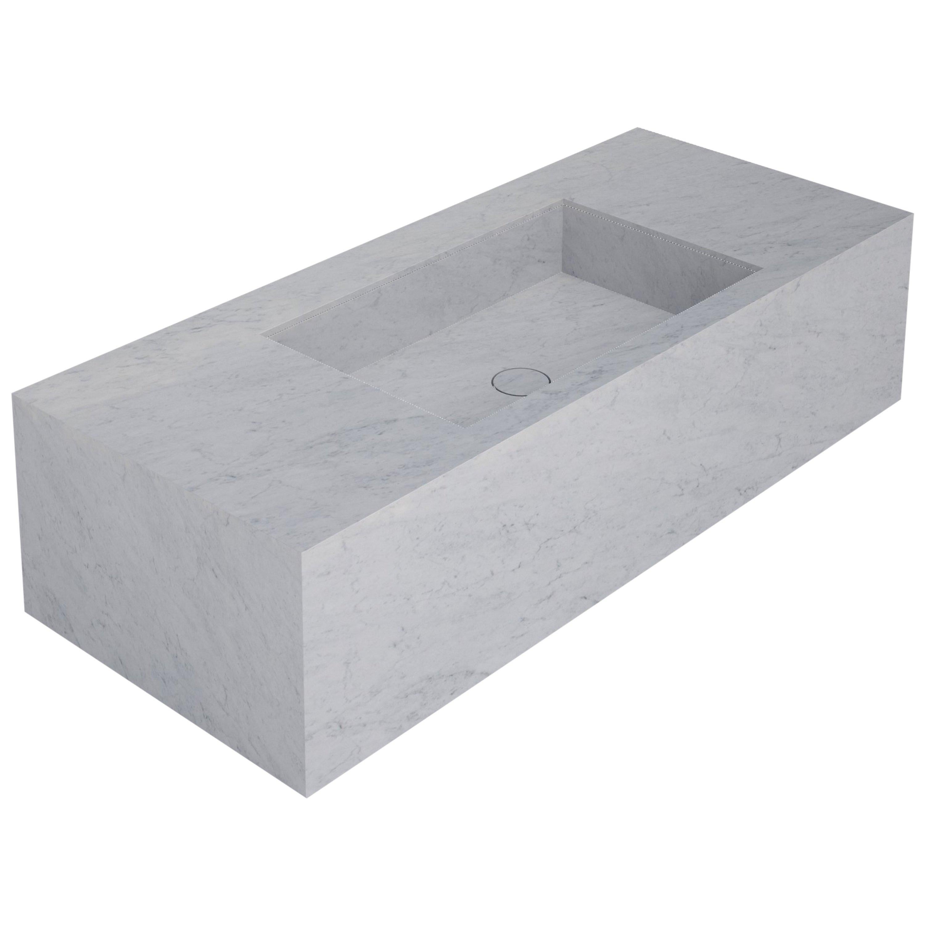 For Sale: White (Bianco Carrara) Salvatori Stiletto 120 Wall-Mounted Basin & Sink