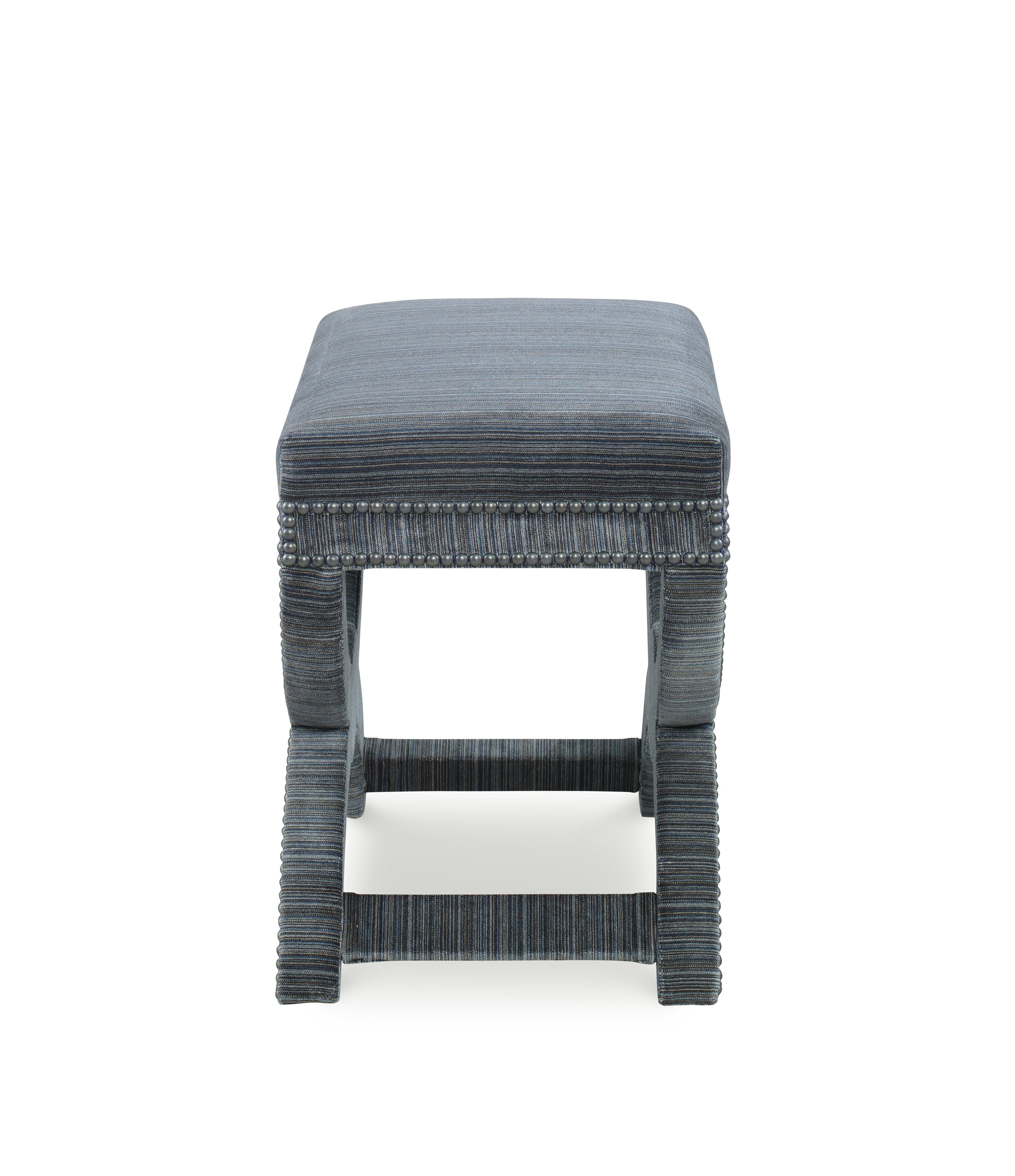 (Blue) Cross Stool in Cotton by CuratedKravet 3