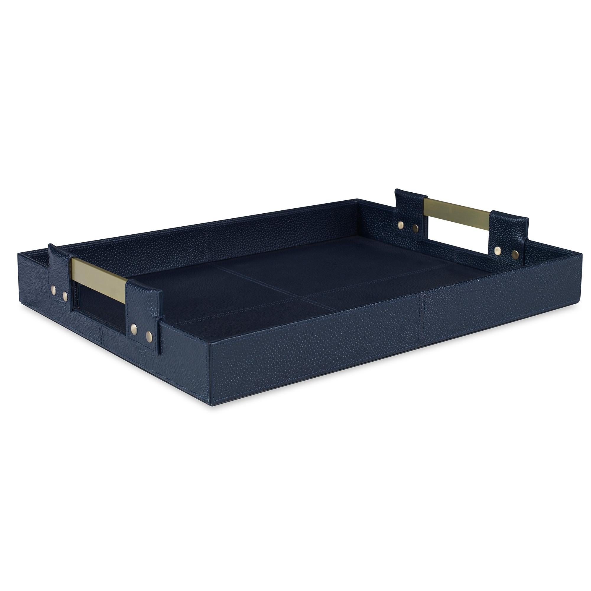 For Sale:  (Blue) Scout Small Tray in Leather by CuratedKravet