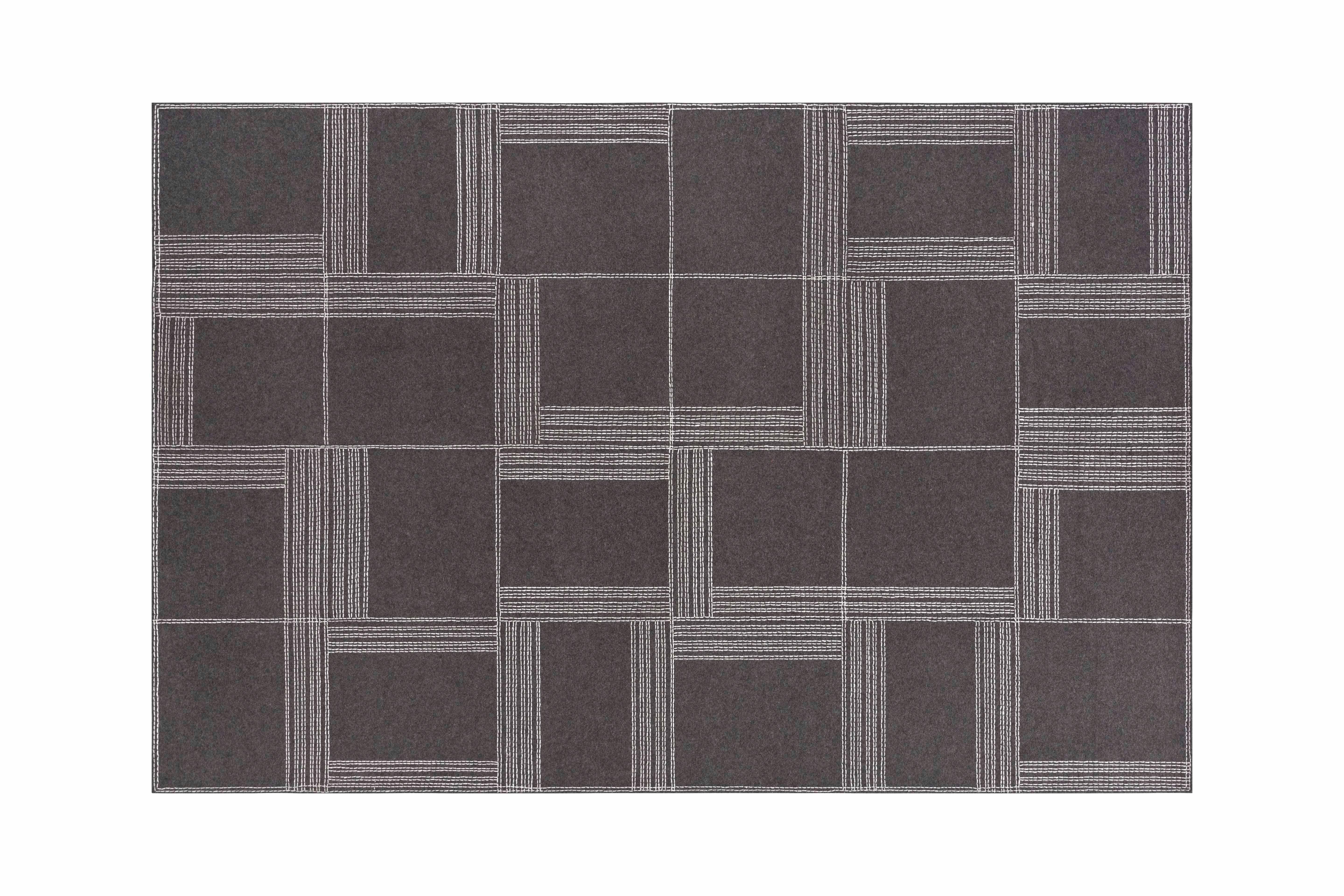Im Angebot: GAN Oryza-Teppich aus Wolle von Odosdesign,  (Grau)