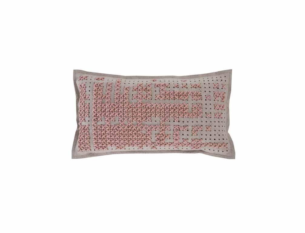(Pink) GAN Canevas Abstract Small Pillow by Charlotte Lancelot