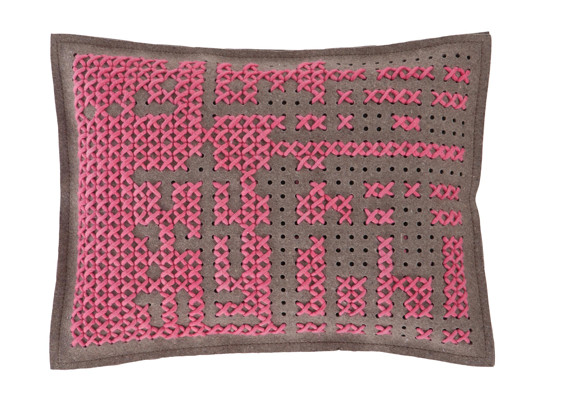 (Pink) GAN Canevas Abstract Large Pillow by Charlotte Lancelot