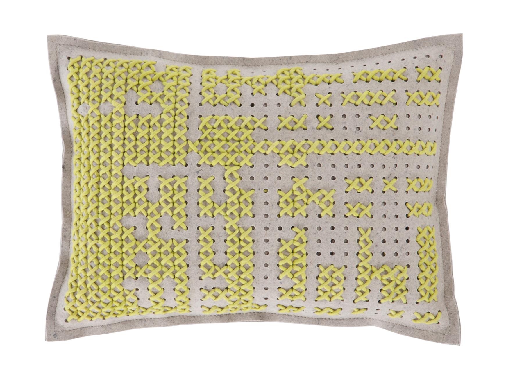 (Yellow) GAN Canevas Abstract Large Pillow by Charlotte Lancelot