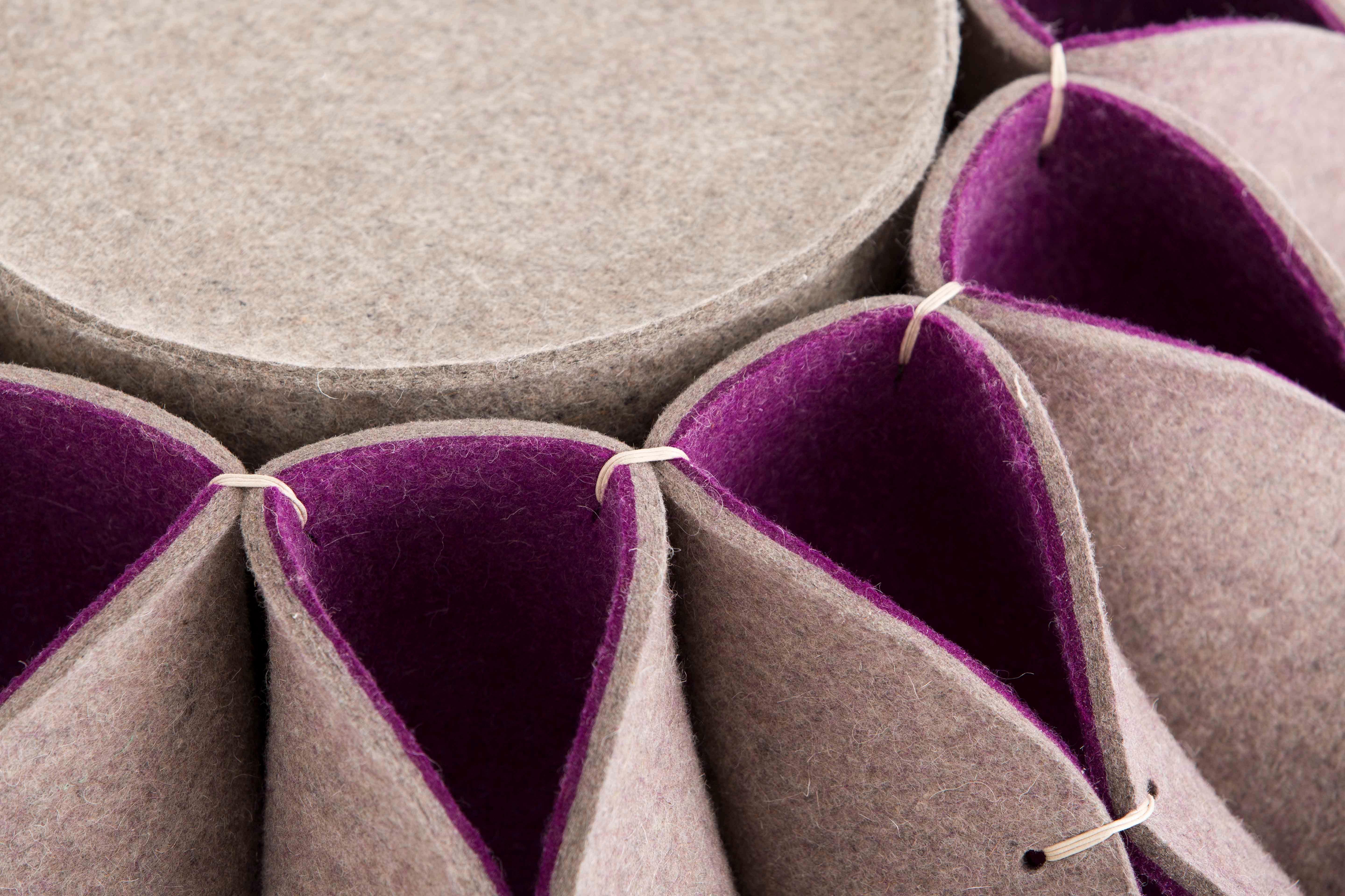 For Sale:  (Purple) GAN Ruff High Pouf in Wool by Romero & Vallejo 3
