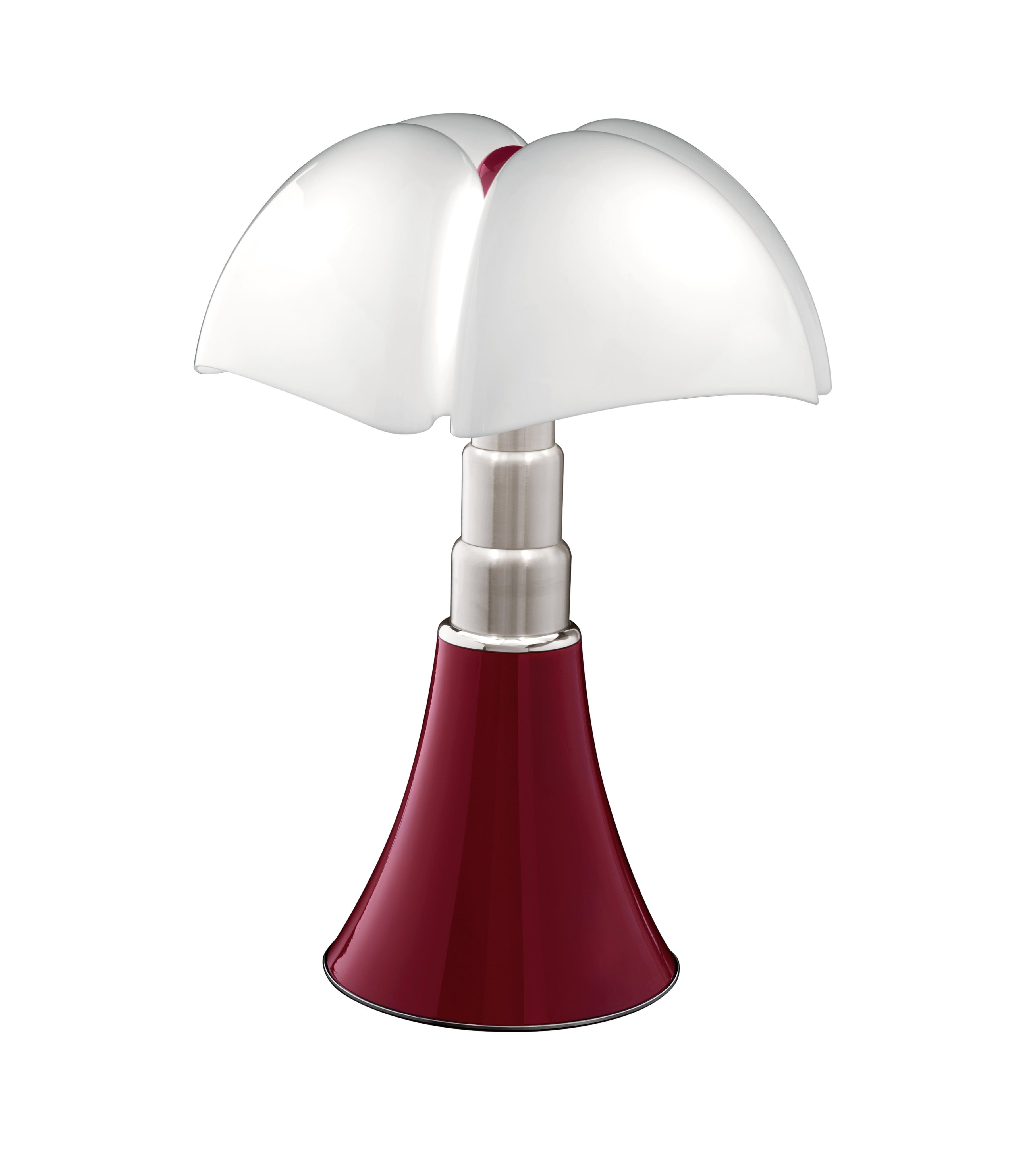 For Sale: Purple (Rosso porpora) Martinelli Luce Dimmable LED Pipistrello 620 Table Lamp by Gae Aulenti