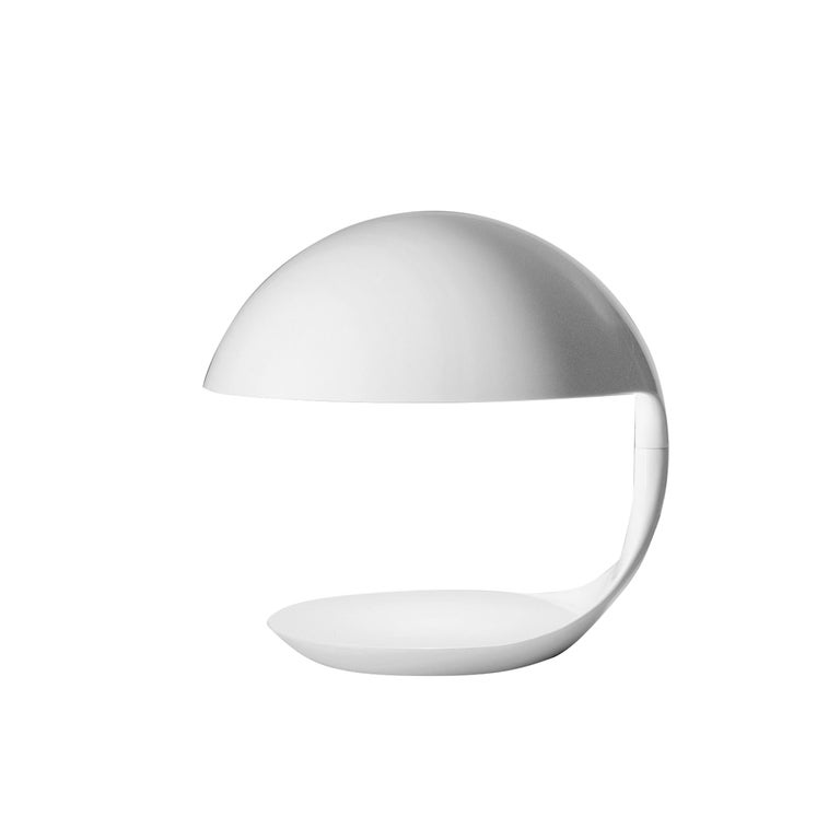 For Sale: White (Bianco) Martinelli Luce Cobra 629 Table Lamp by Elio Martinelli
