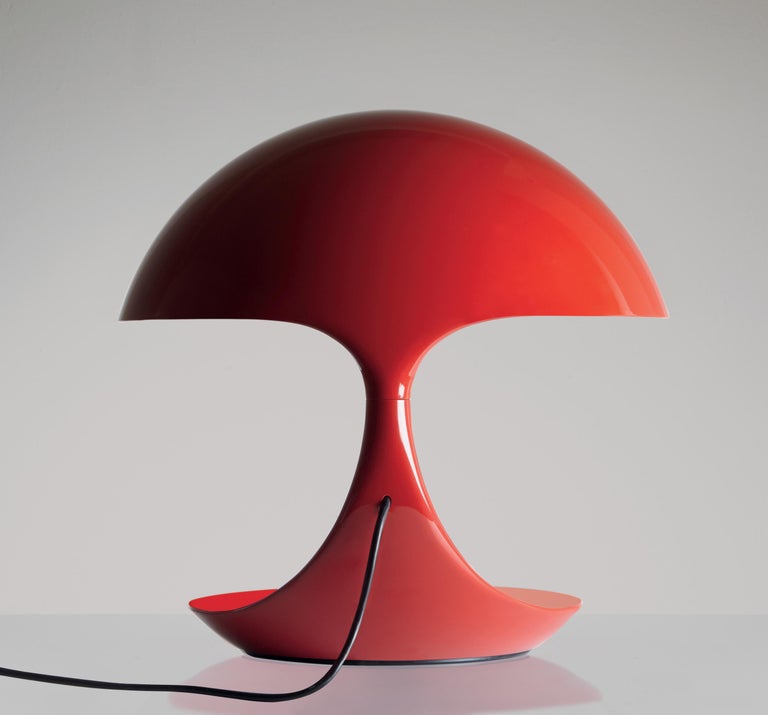 For Sale: Red Martinelli Luce Cobra 629 Table Lamp by Elio Martinelli 3