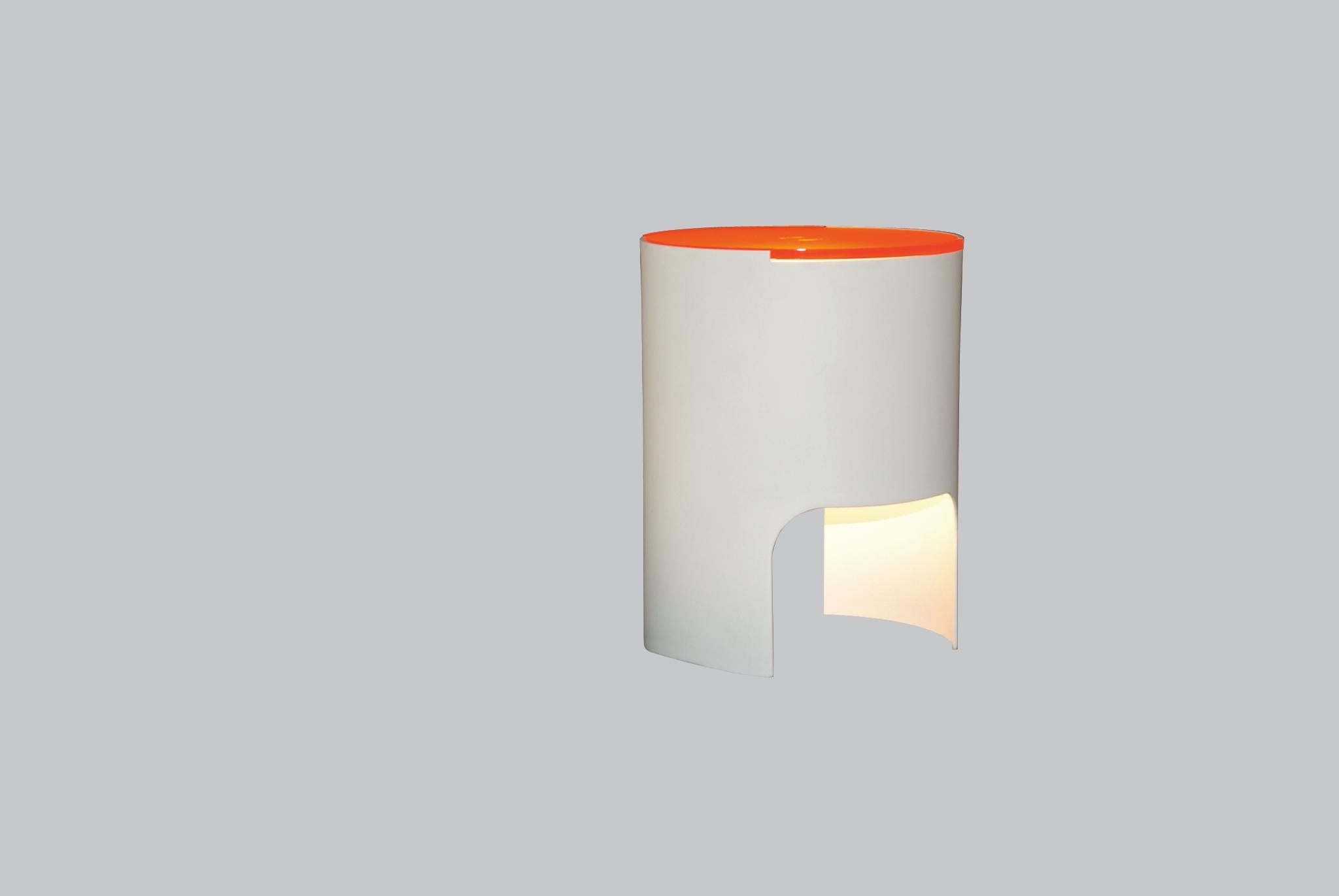 For Sale: Orange (Orange Bubbles) Martinelli Luce Civetta 804 Table Lamp in White Structure by Emiliana Martinelli 2