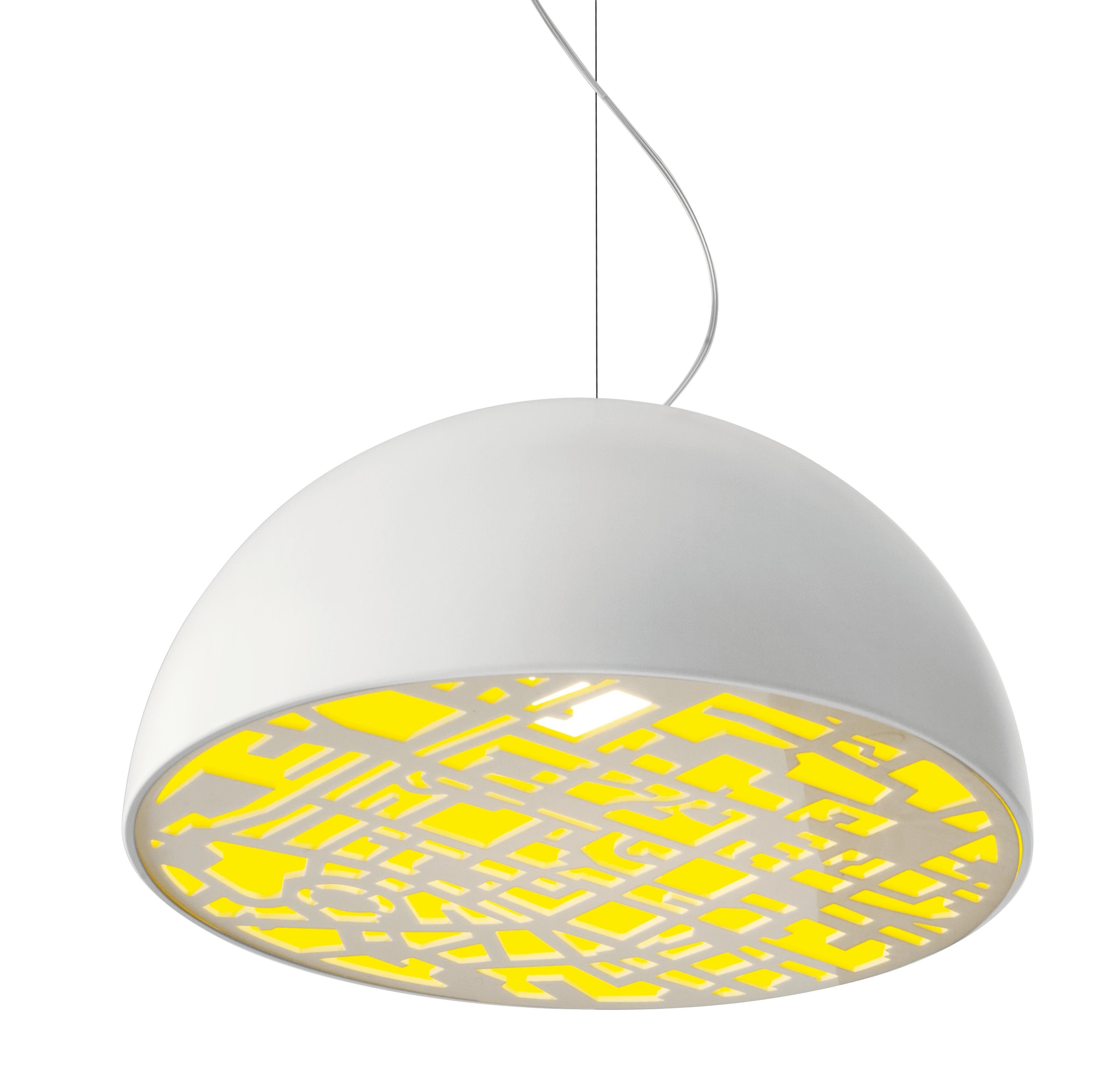 For Sale: Yellow Martinelli Luce City 2067 Hanging Lamp by Studiovo