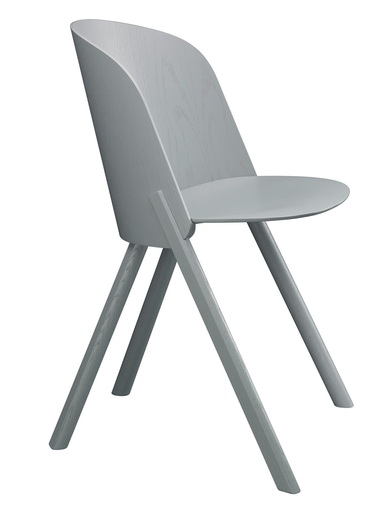 For Sale: Gray (Traffic Gray Lacquer) e15 Customizable This Side Chair by Stefan Diez