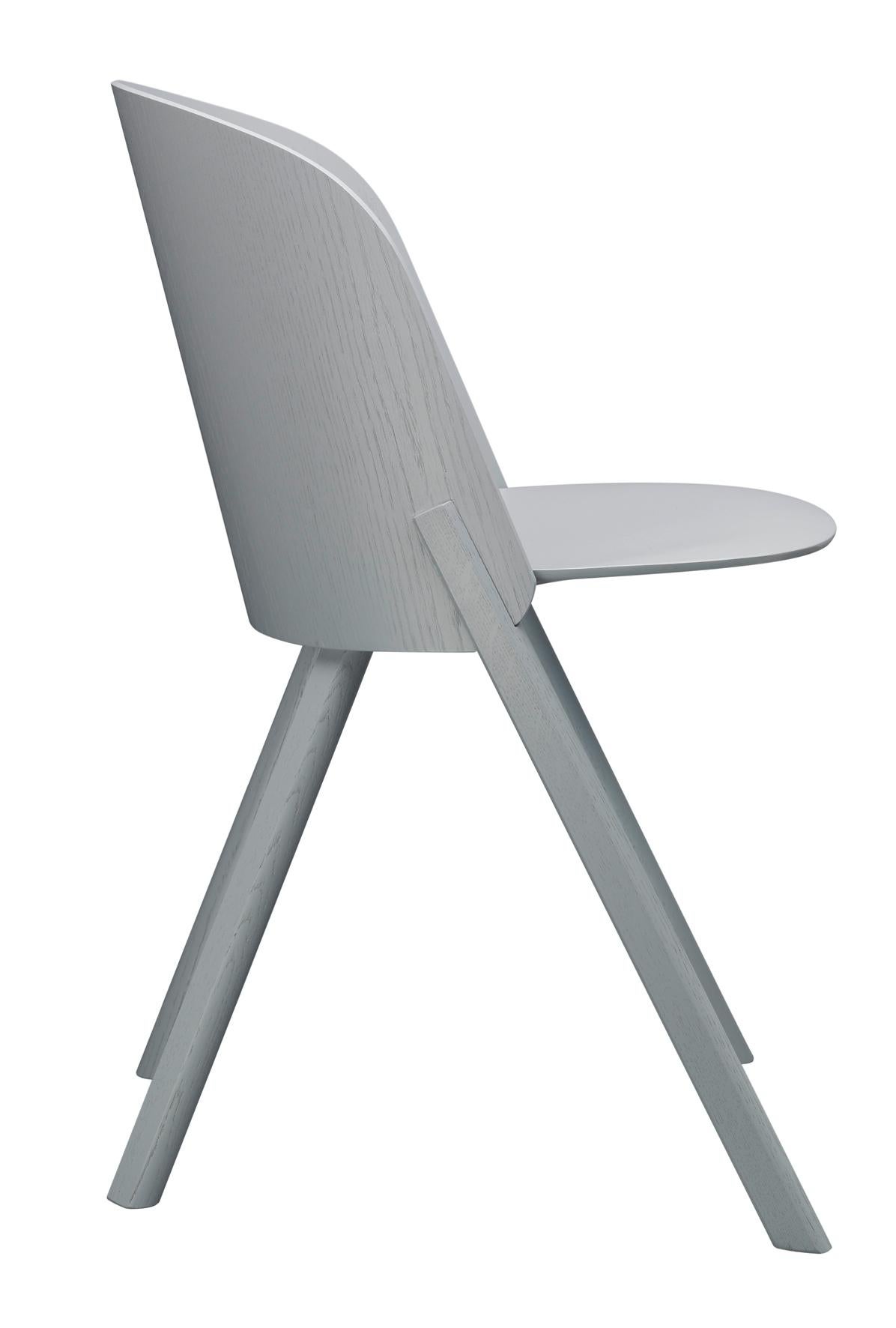 For Sale: Gray (Traffic Gray Lacquer) e15 This Side Chair by Stefan Diez 2