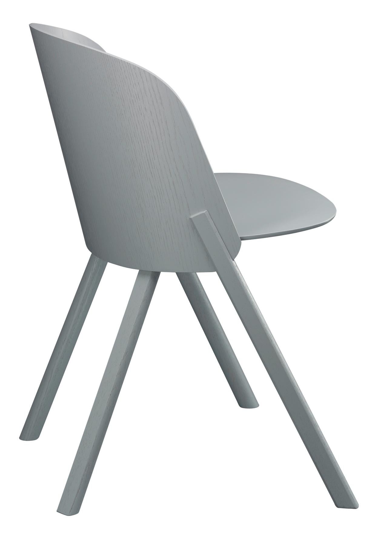 For Sale: Gray (Traffic Gray Lacquer) e15 This Side Chair by Stefan Diez 3