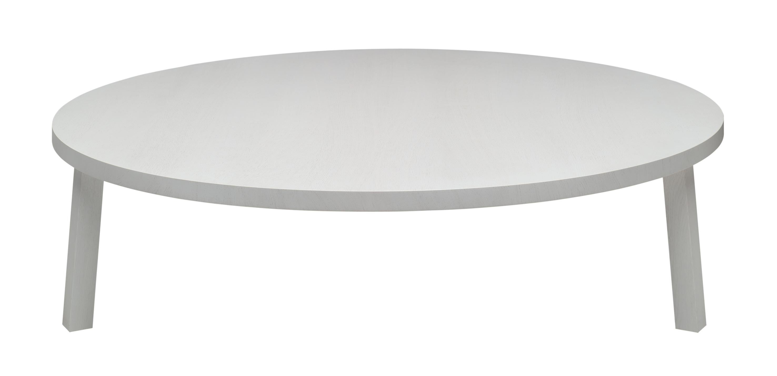 En vente : Blanc (White Stained Lacquer) Table d'appoint Enoki e15 avec base noire jais par Philipp Mainzer