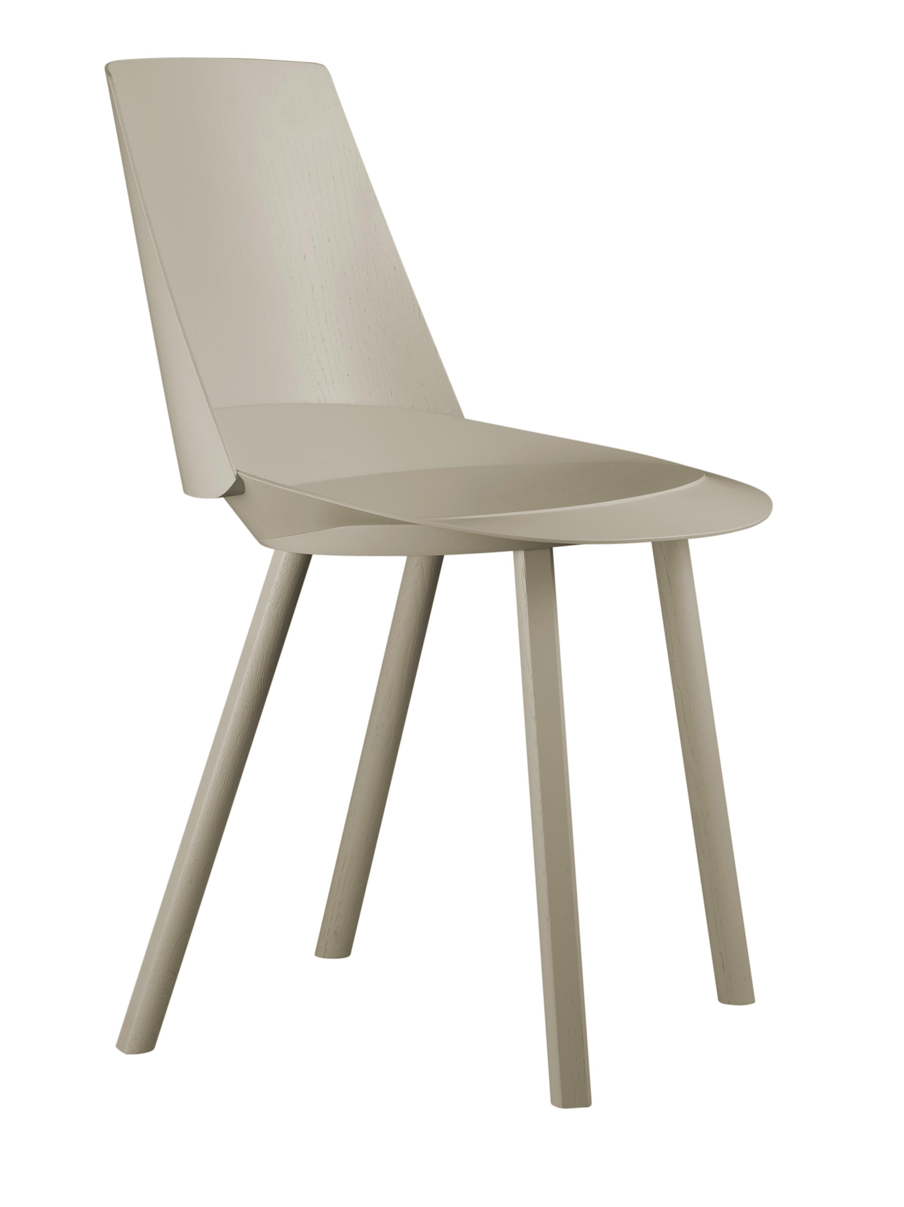For Sale: Gray (Silk Gray Lacquer) e15 Customizable Houdini Side Chair by Stefan Diez