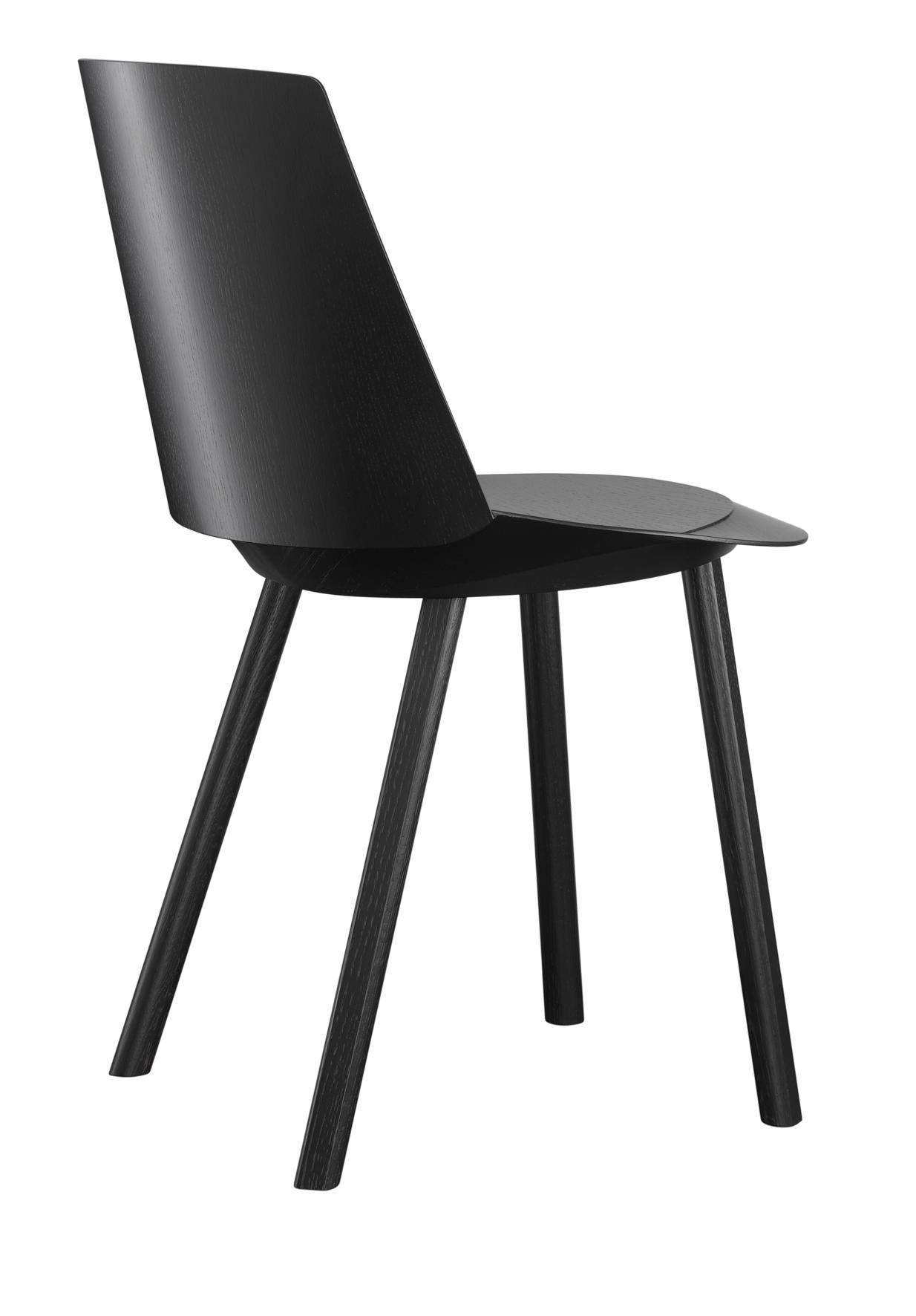 For Sale: Black (Jet Black Lacquer) e15 Customizable Houdini Side Chair by Stefan Diez