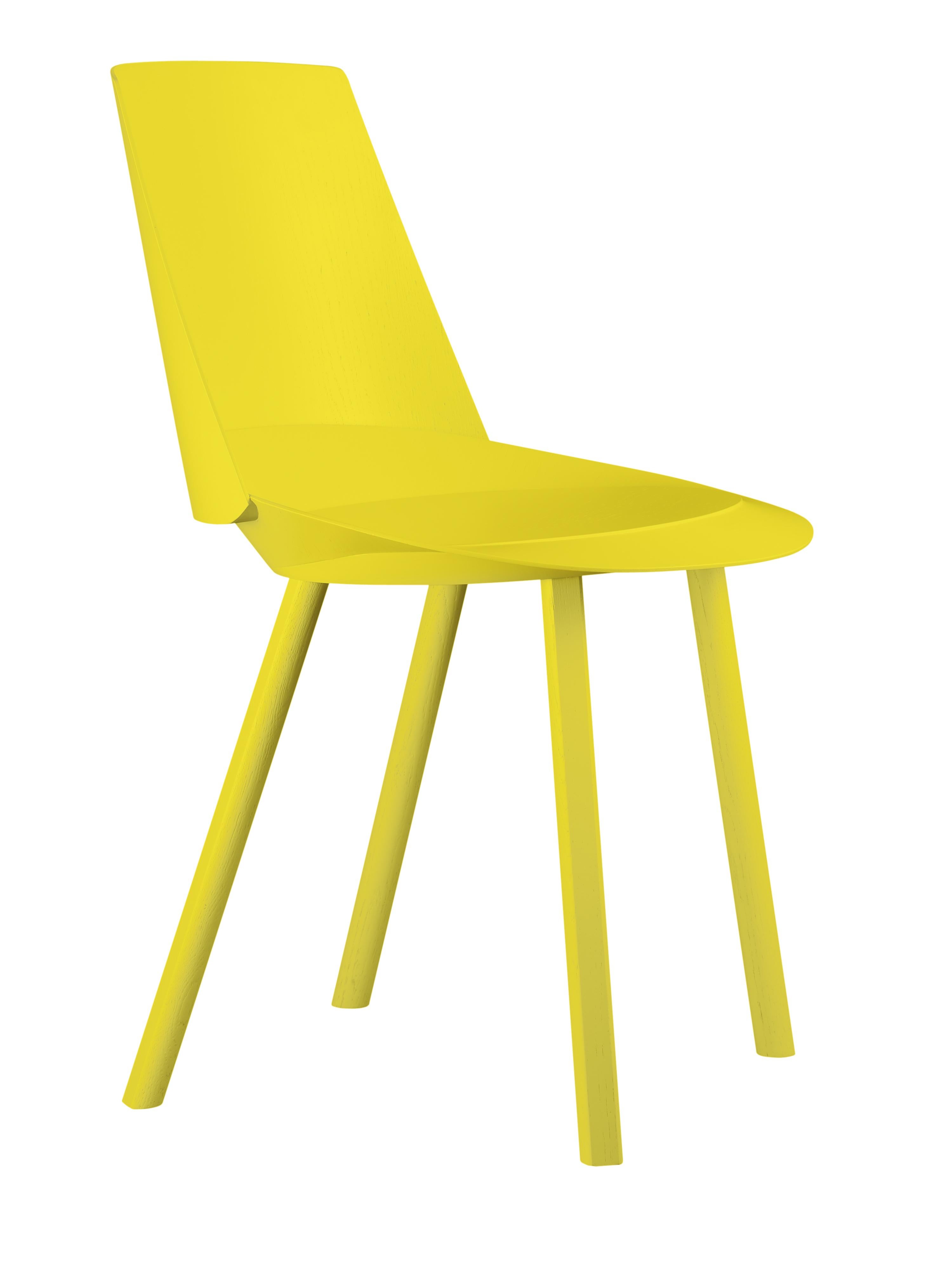 Im Angebot: e15 Houdini-Beistellstuhl von Stefan Diez, Yellow (Sulfur Yellow Lacquer)