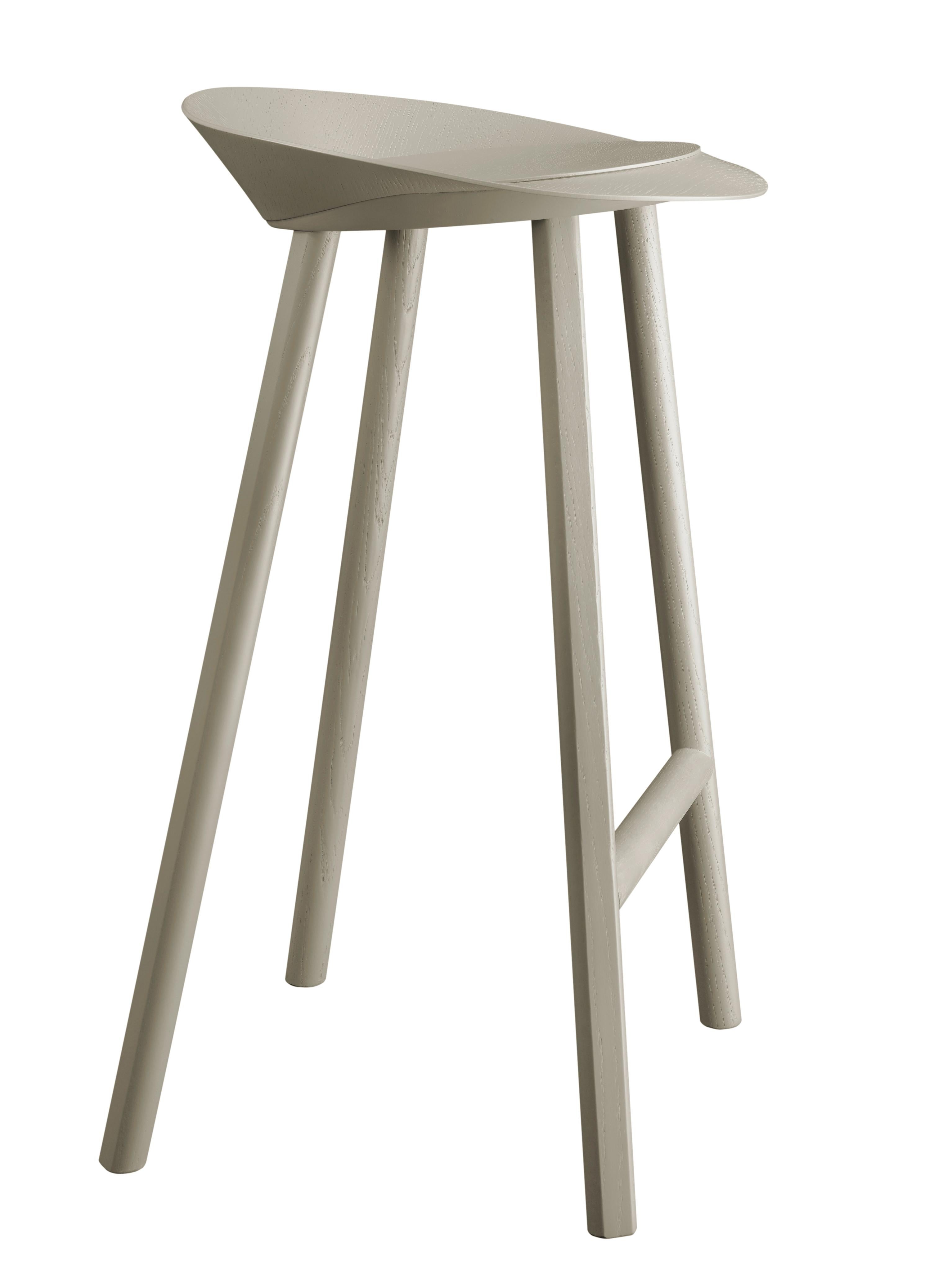For Sale: Gray (Silk Gray Lacquer) e15 Customizable Jean Stool Wood by Stefan Diez