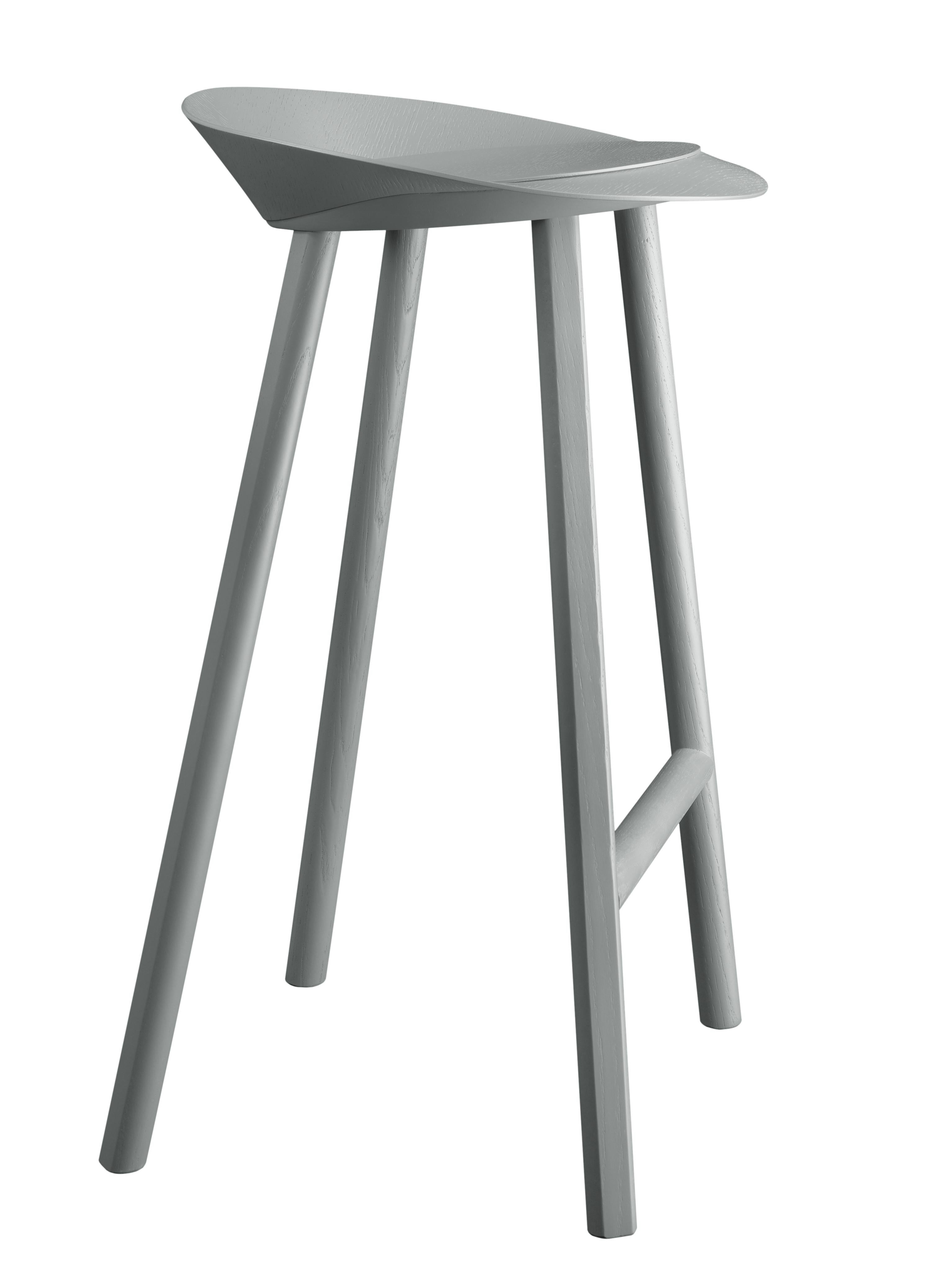 For Sale: Gray (Traffic Gray Lacquer) e15 Customizable Jean Stool Wood by Stefan Diez