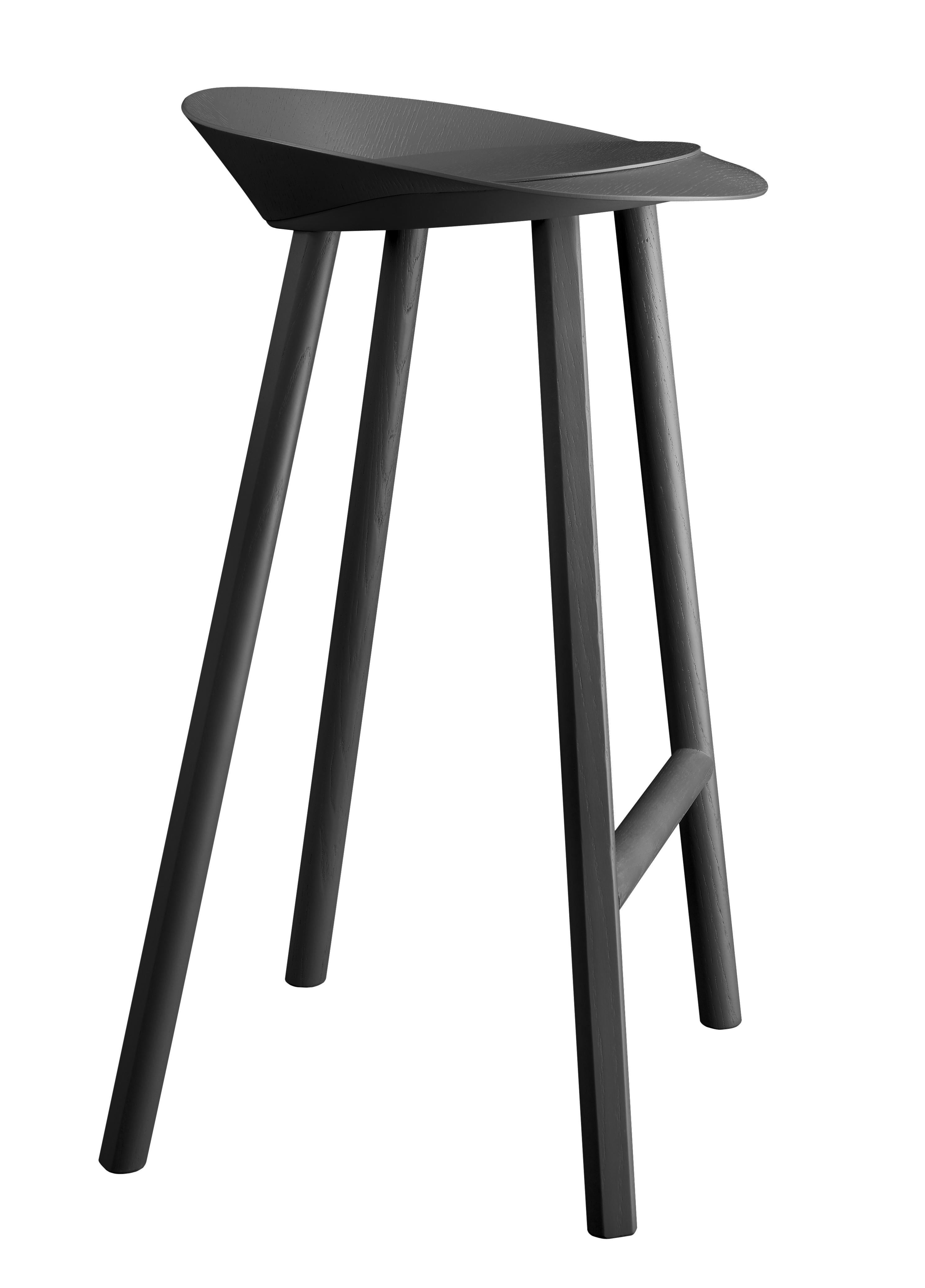 For Sale: Black (Jet Black Lacquer) e15 Customizable Jean Stool Wood by Stefan Diez