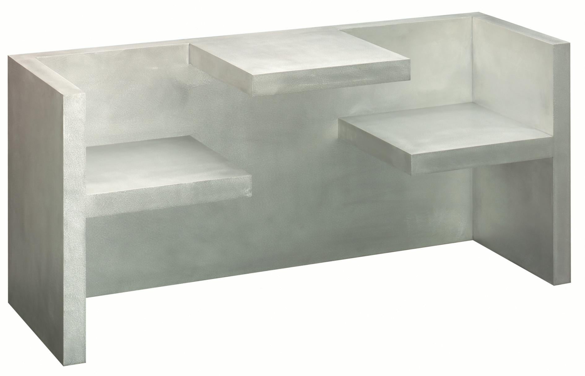 Im Angebot: e15 Tafel Tischbank von Hans De Pelsmacker, Gray (Brushed Aluminum)