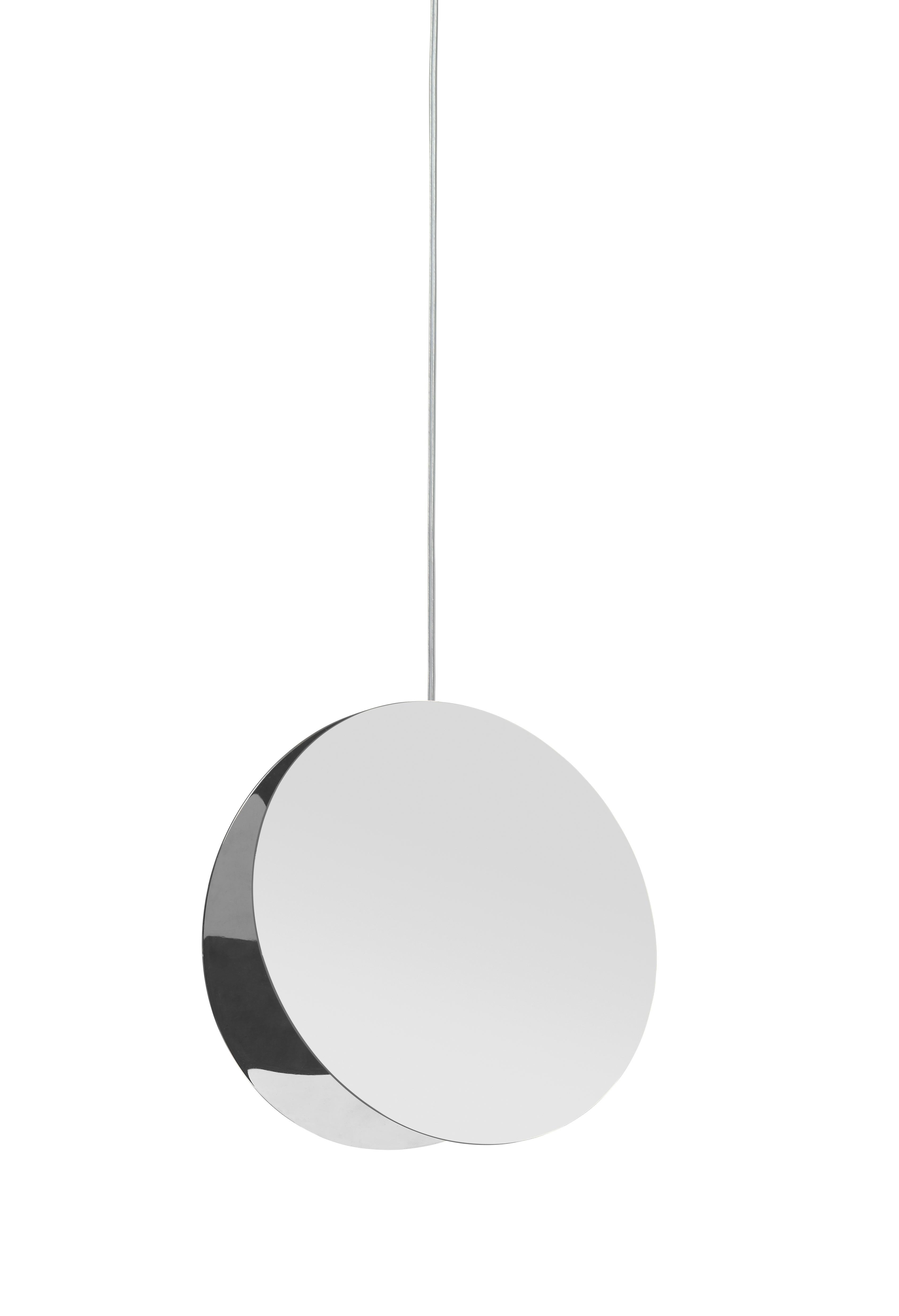 Silver (Nickel-Plated Stainless Steel) e15 Small North Pendant Light by Eva Marguerre and Marcel Besau