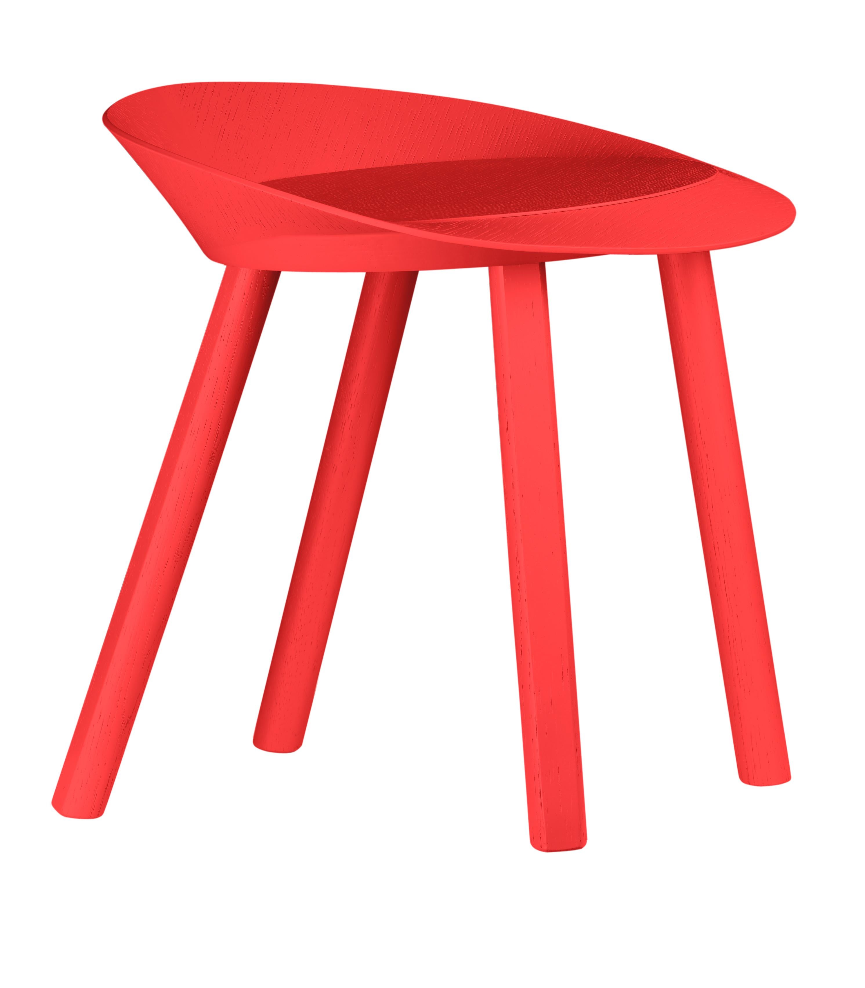 For Sale: Red (Neon Red Lacquer) e15 Mr. Collins Stool by Stefan Diez