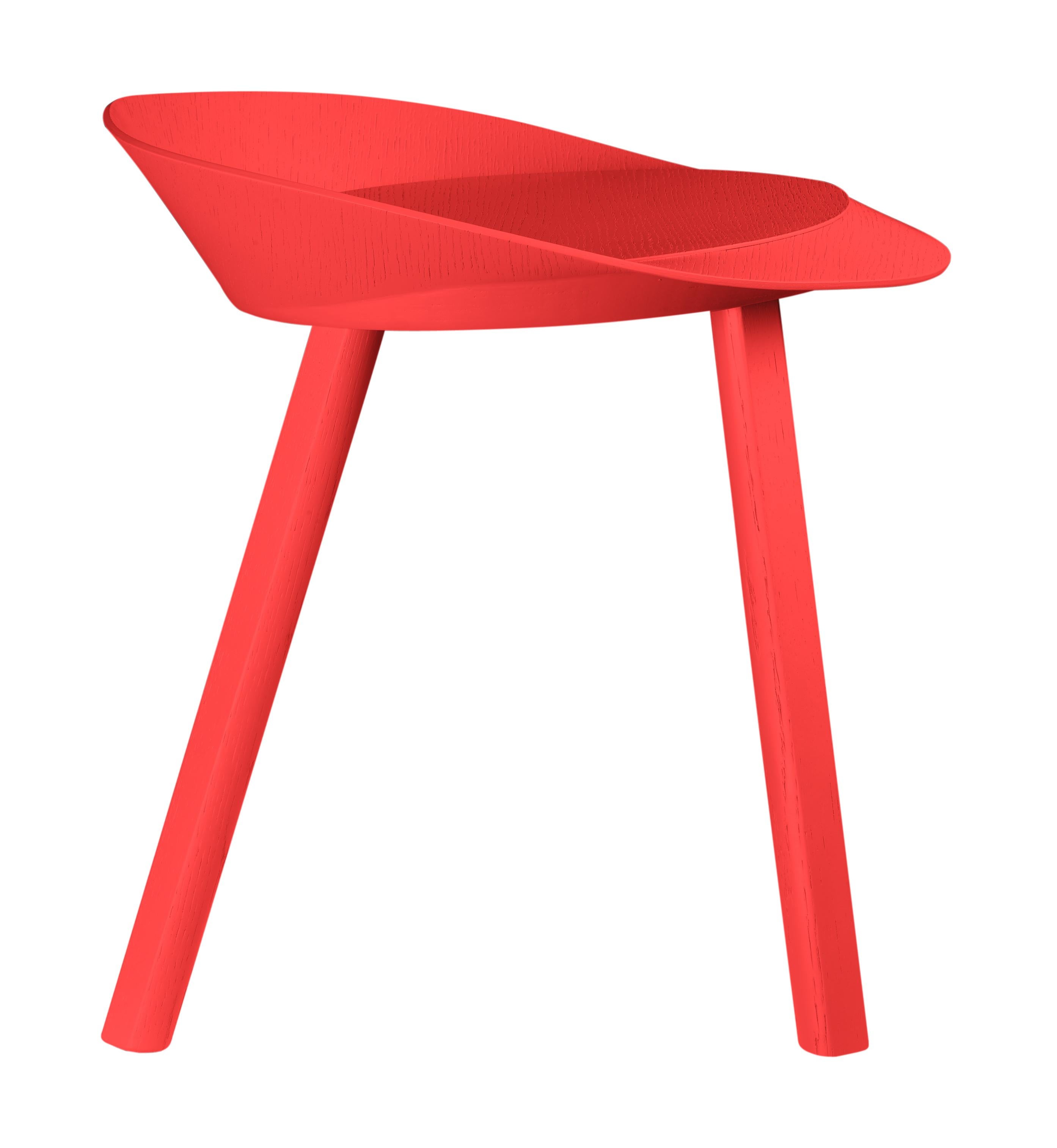 For Sale: Red (Neon Red Lacquer) e15 Mr. Collins Stool by Stefan Diez 2