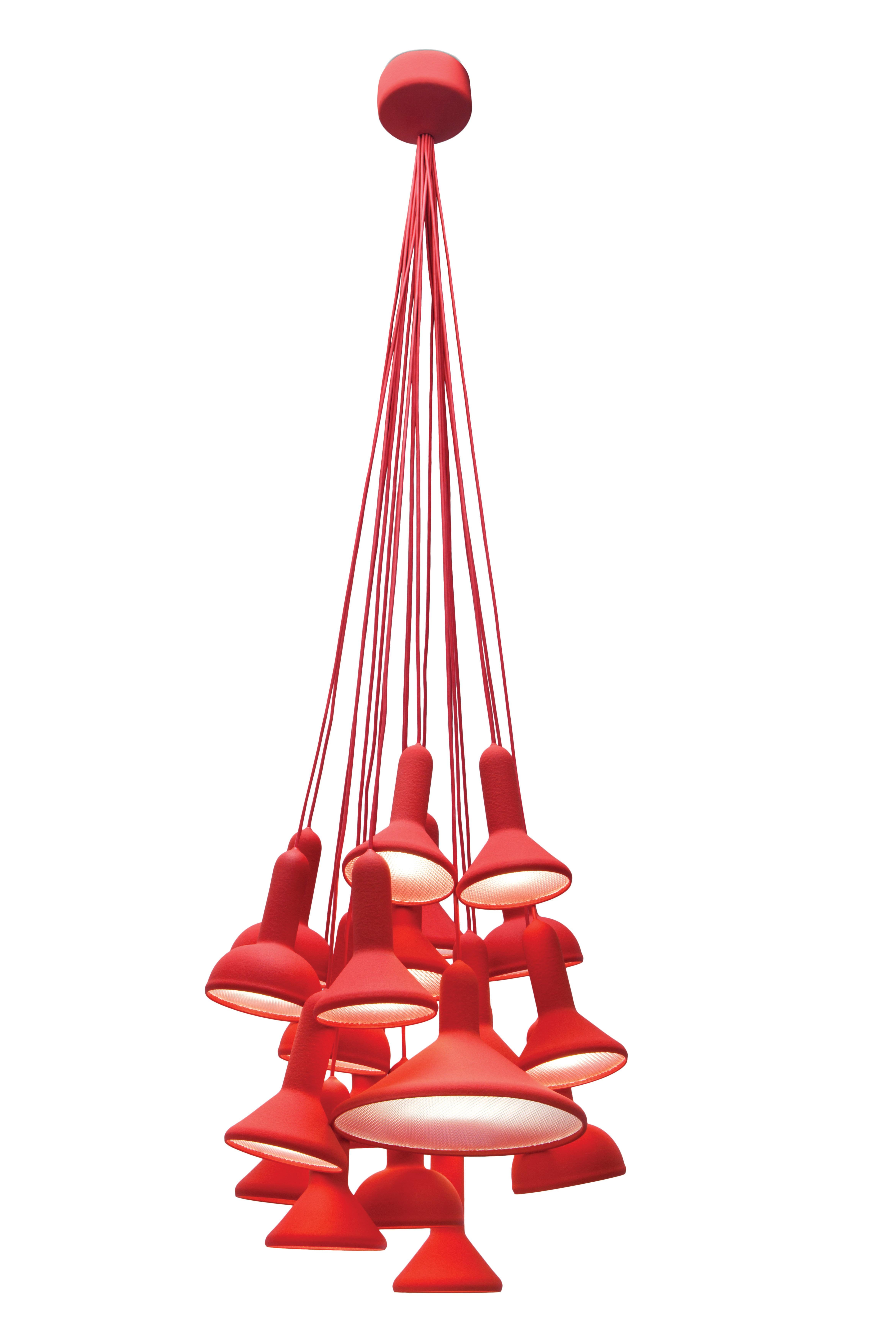 For Sale: Red (1722) Established & Sons S20 Bunch Torch Pendant Light by Sylvain Willenz