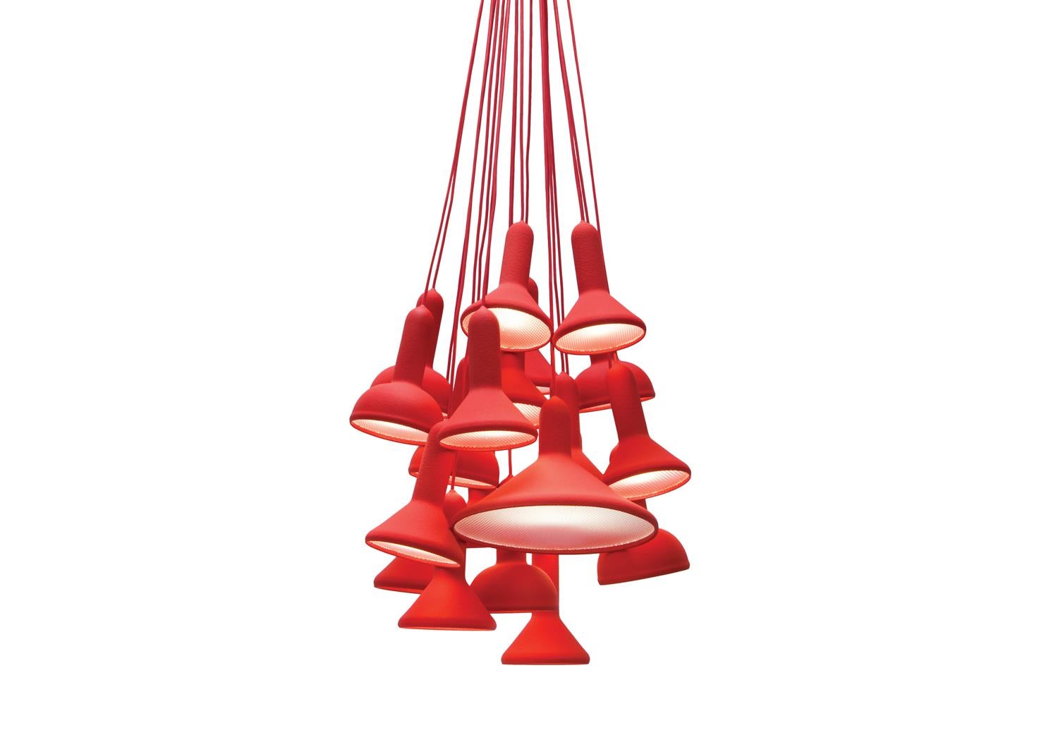 For Sale: Red (1722) Established & Sons S20 Bunch Torch Pendant Light by Sylvain Willenz 2