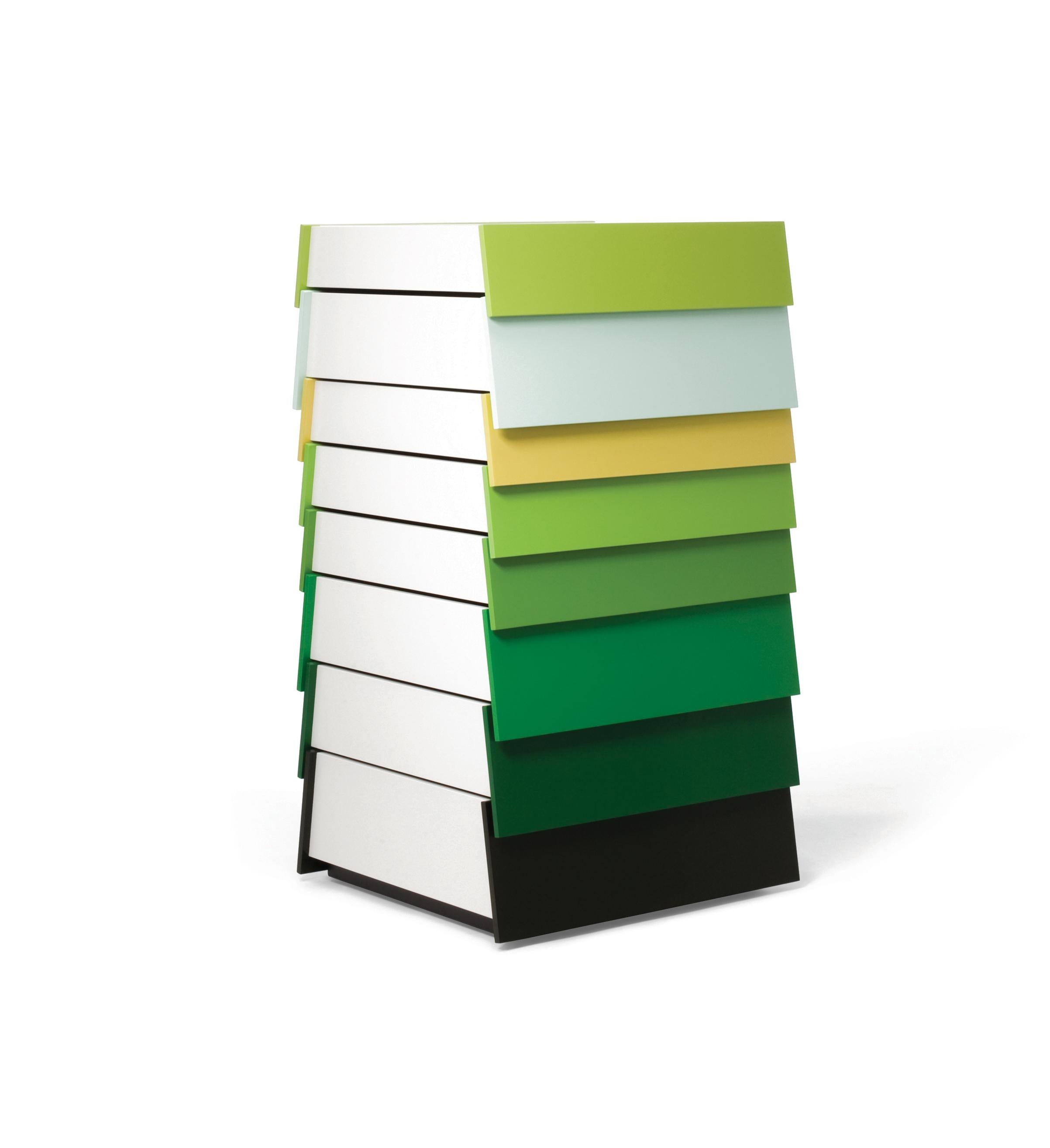 For Sale: Green (1107) Established & Sons Stack-8 Drawers by Raw Edges and Shay Alkalay 2