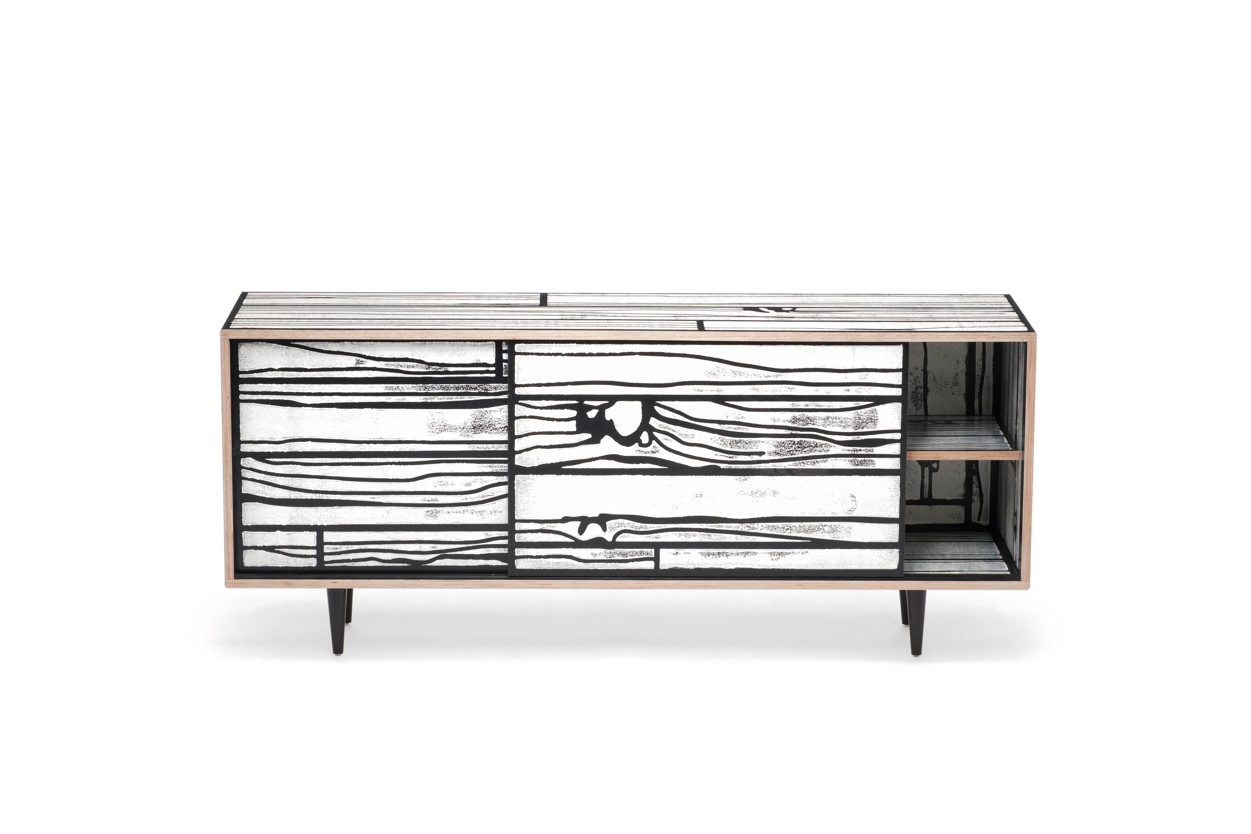 For Sale: Multi (1063) Established & Sons Wrongwoods Low Cabinet by Richard Woods & Sebastian Wrong