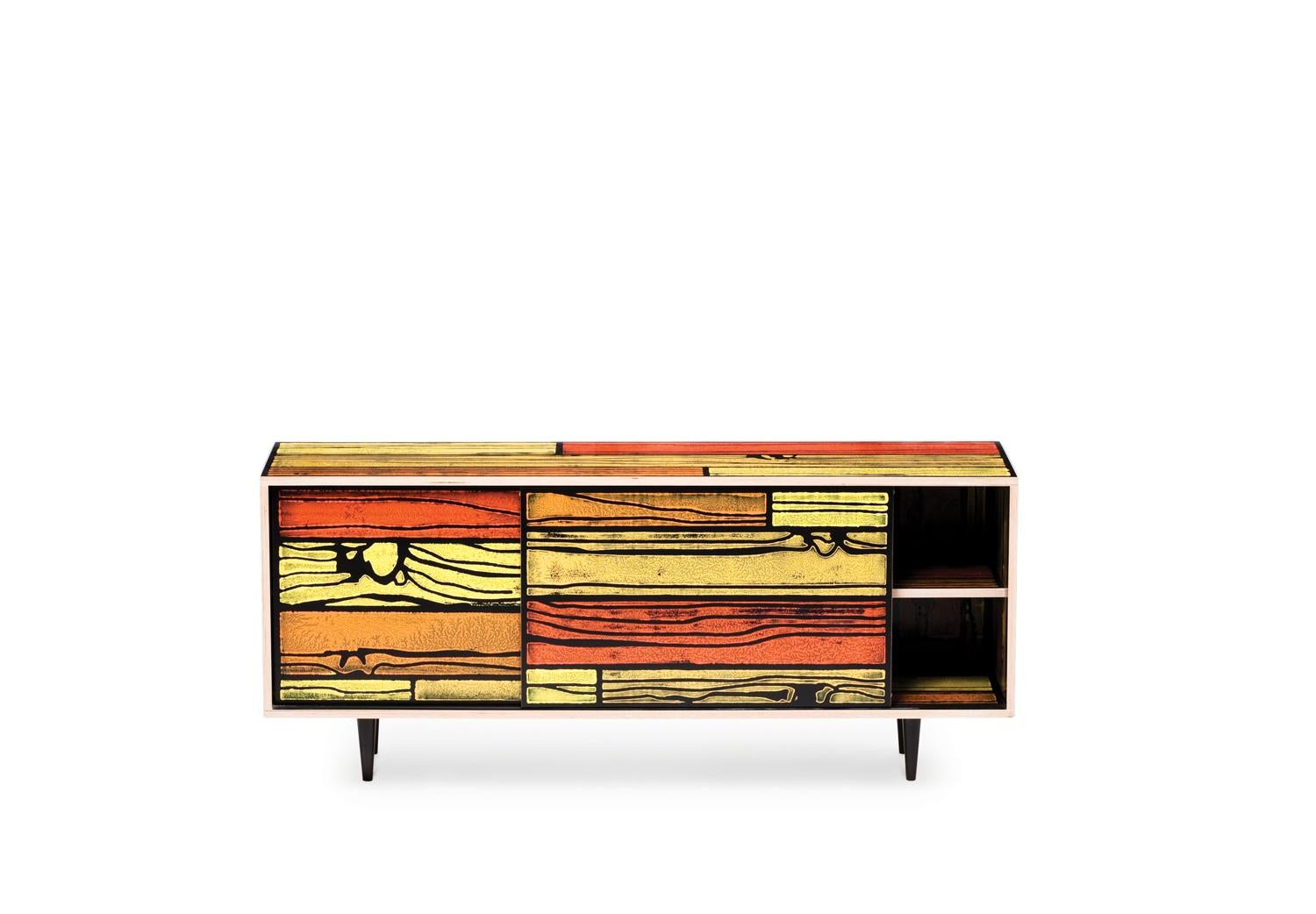 For Sale: Multi (0474) Established & Sons Wrongwoods Low Cabinet by Richard Woods & Sebastian Wrong 2