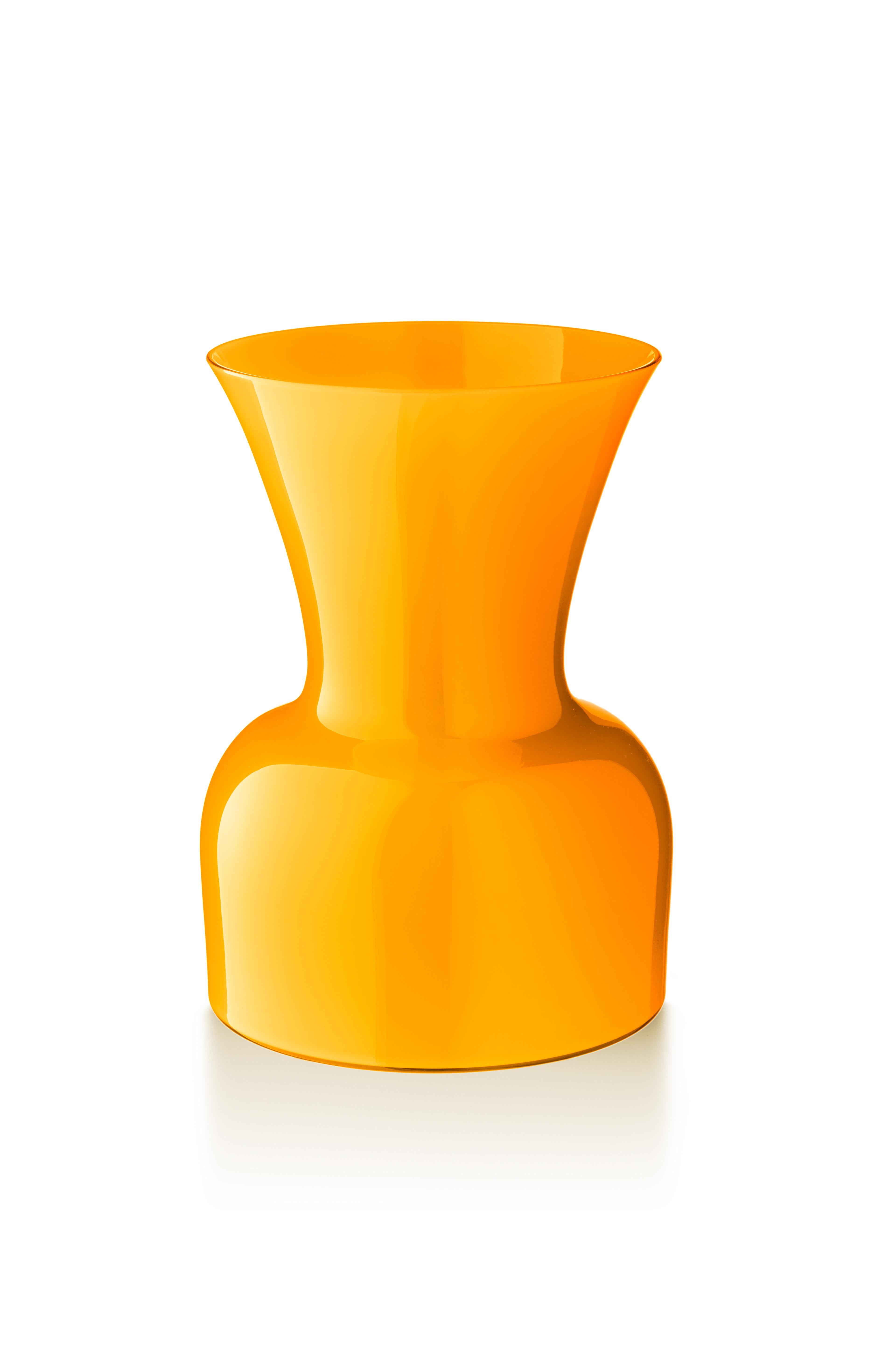 Yellow (10042) Large Profili Daisy Murano Glass Vase by Anna Gili