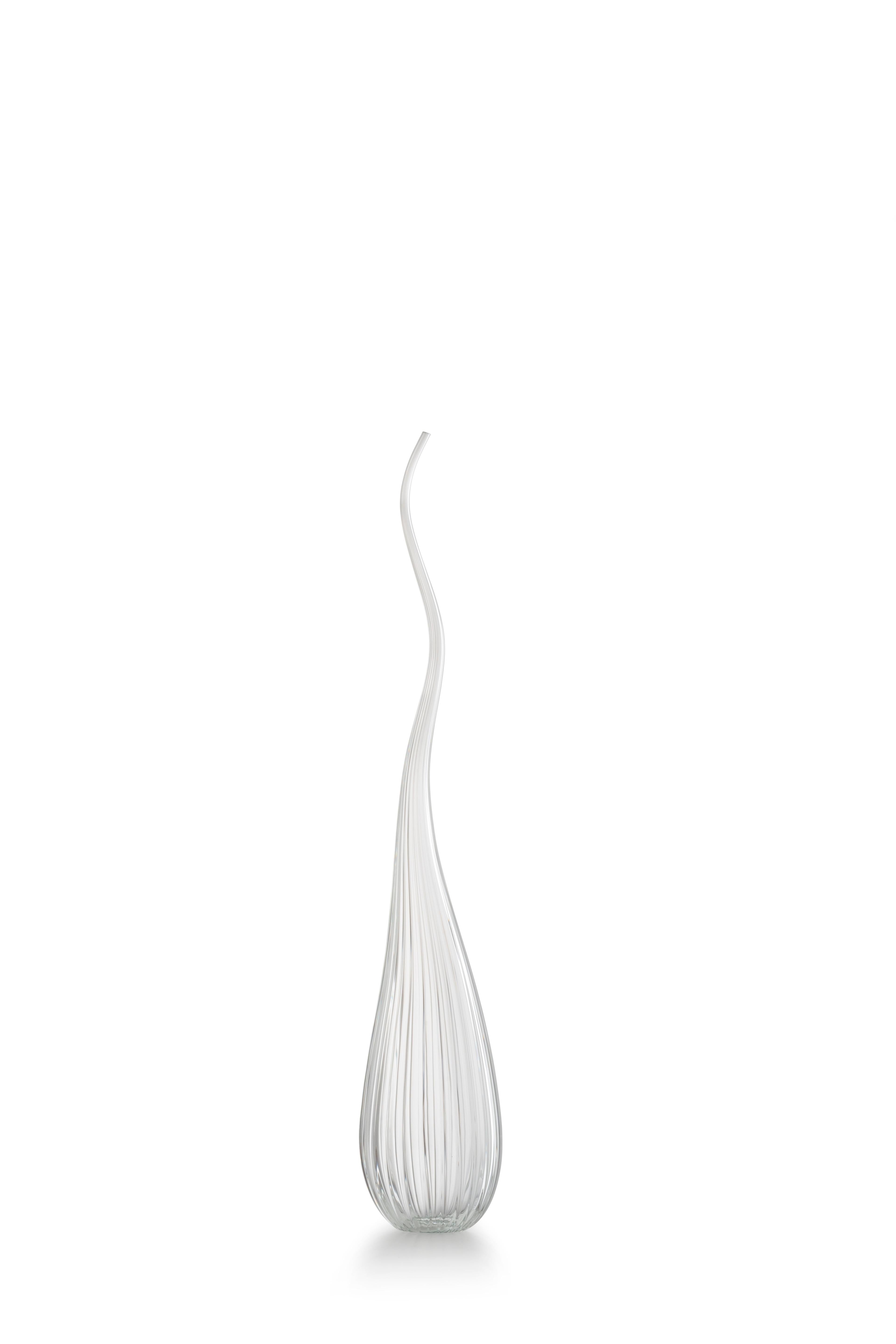 Clear (3682) Small Aria Lucido Vase in Hand Blown Murano Glass by Renzo Stellon