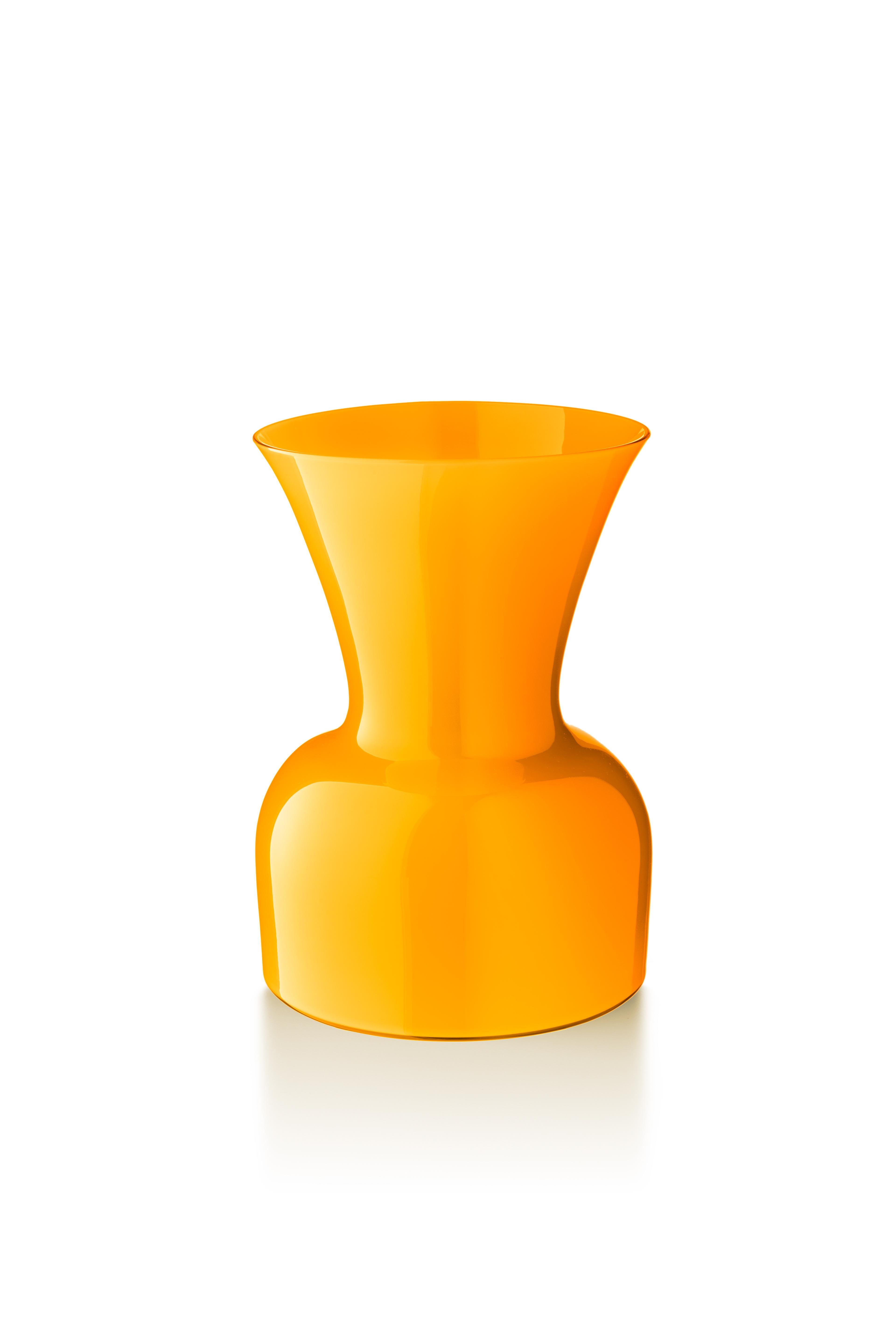 Yellow (10043) Medium Profili Daisy Murano Glass Vase by Anna Gili