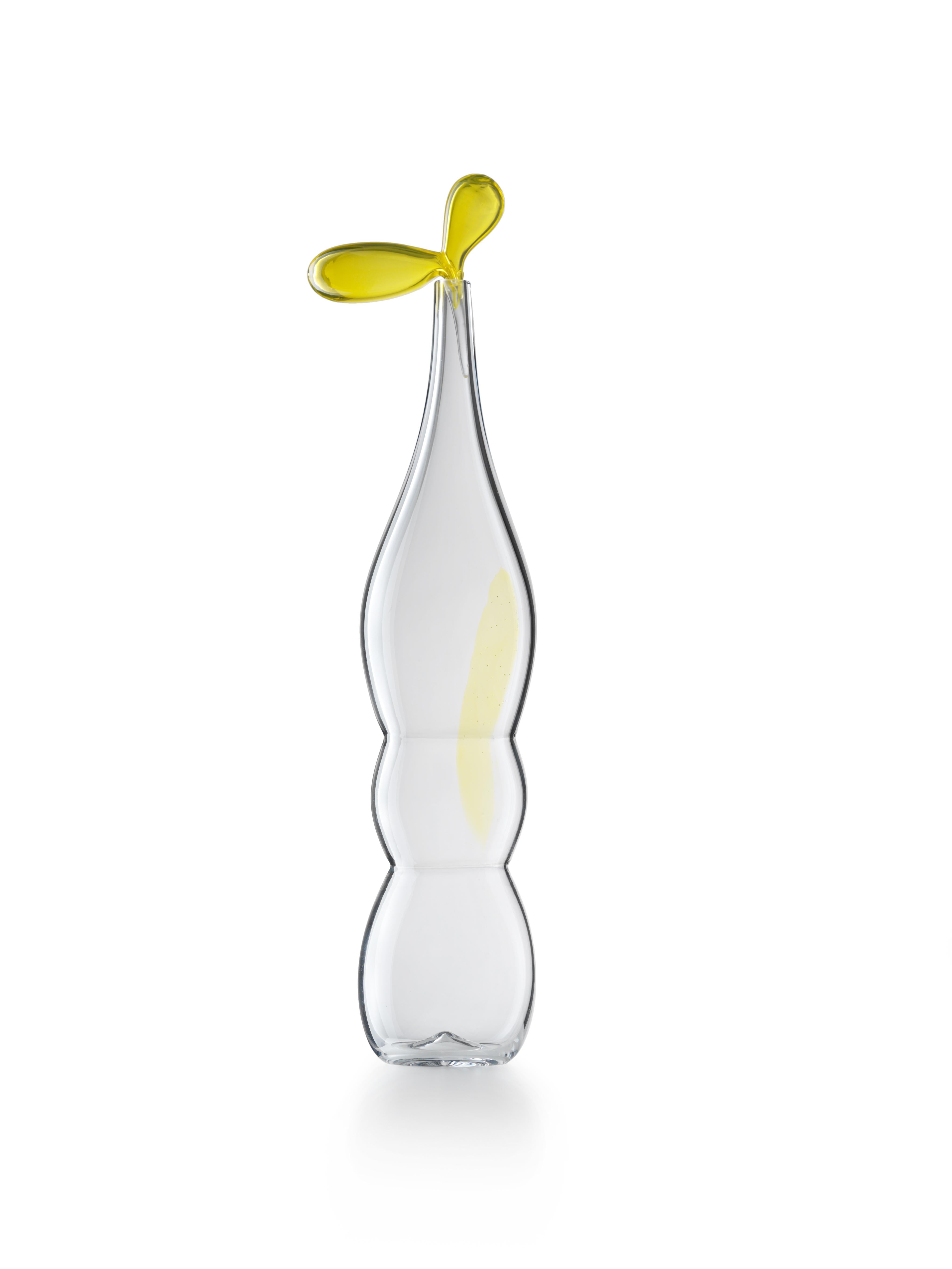 Medium Zefiro Murano Glass Bottles by Luciano Gaspari, Yellow(01007)