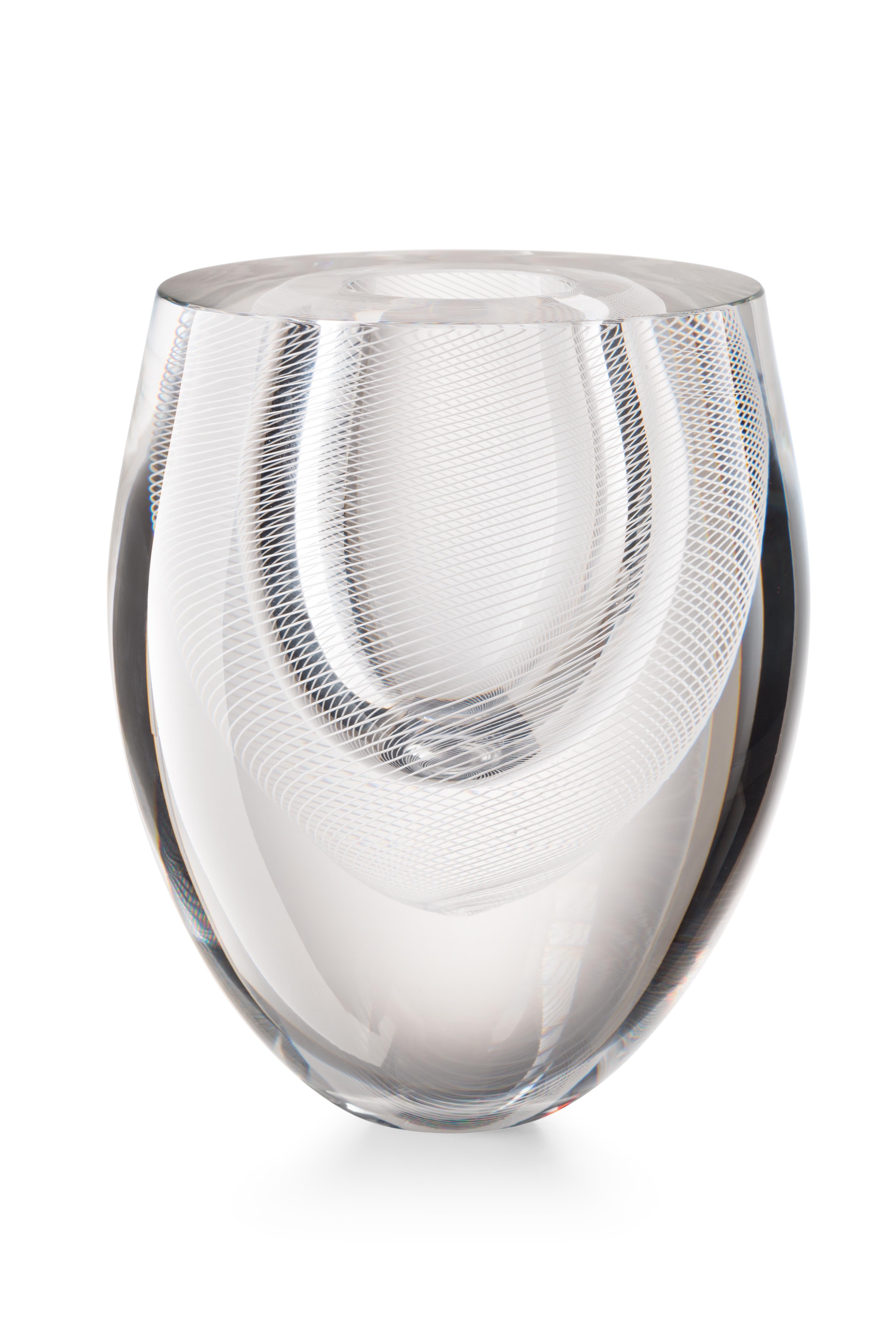 Clear (E3233) Tormenta di Vetro Murano Glass Vase by Christian Ghion